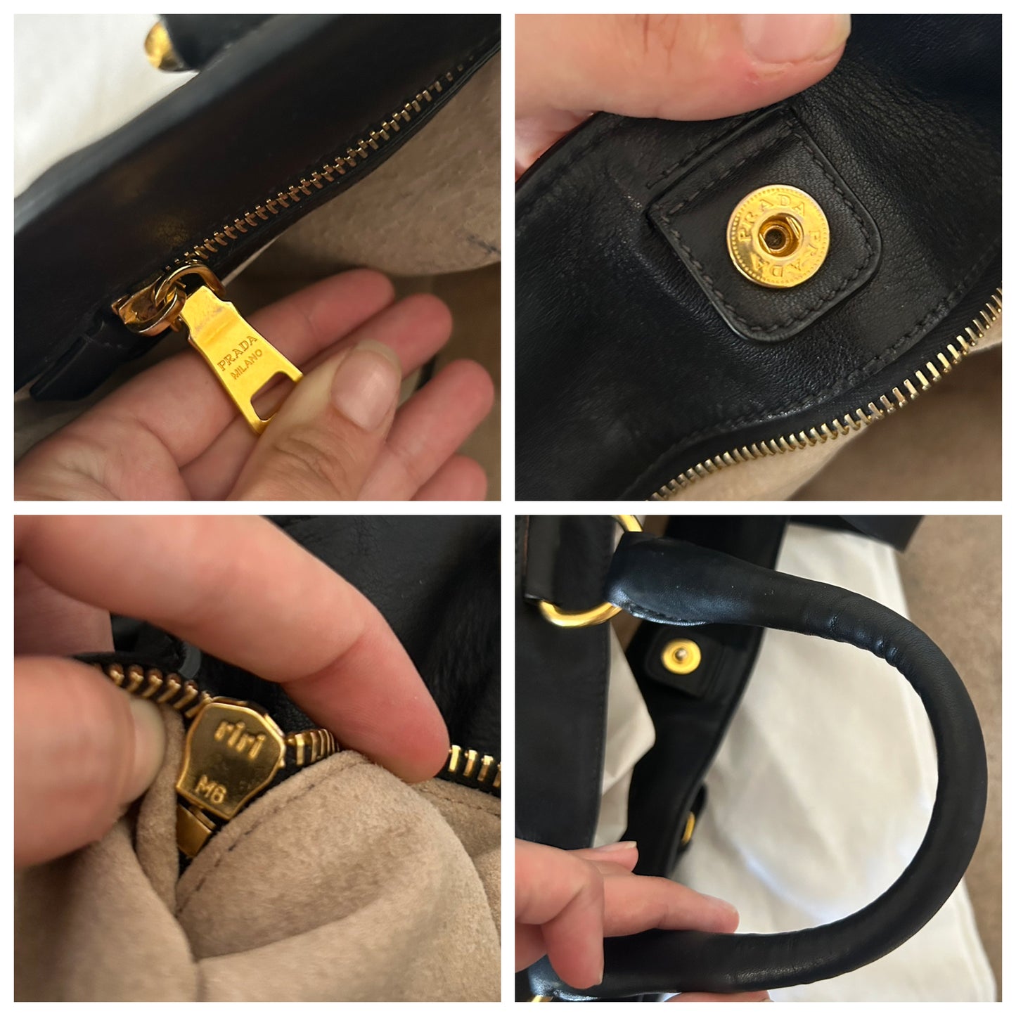 Prada tote bag in pelle nera