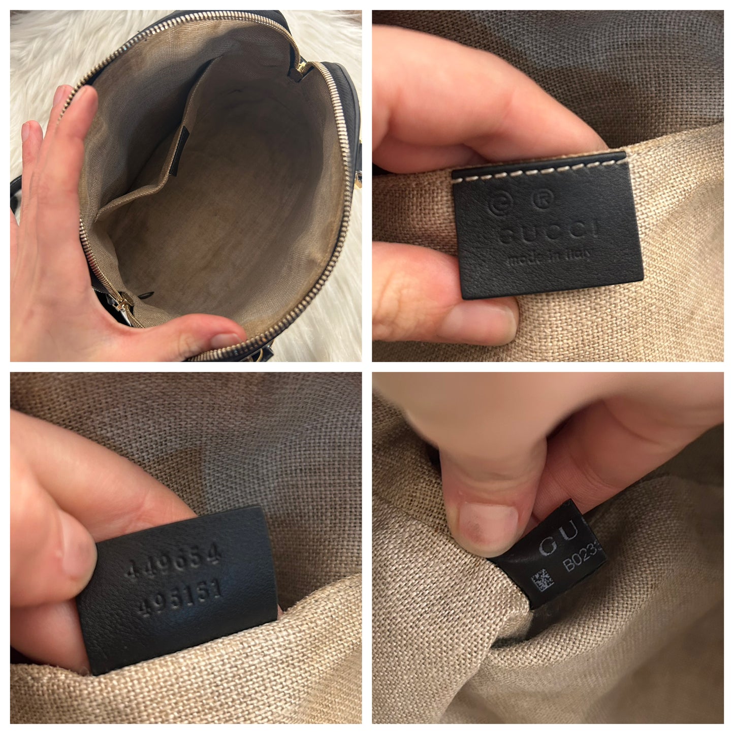 Gucci Dôme mini tote Guccissima in pelle nera