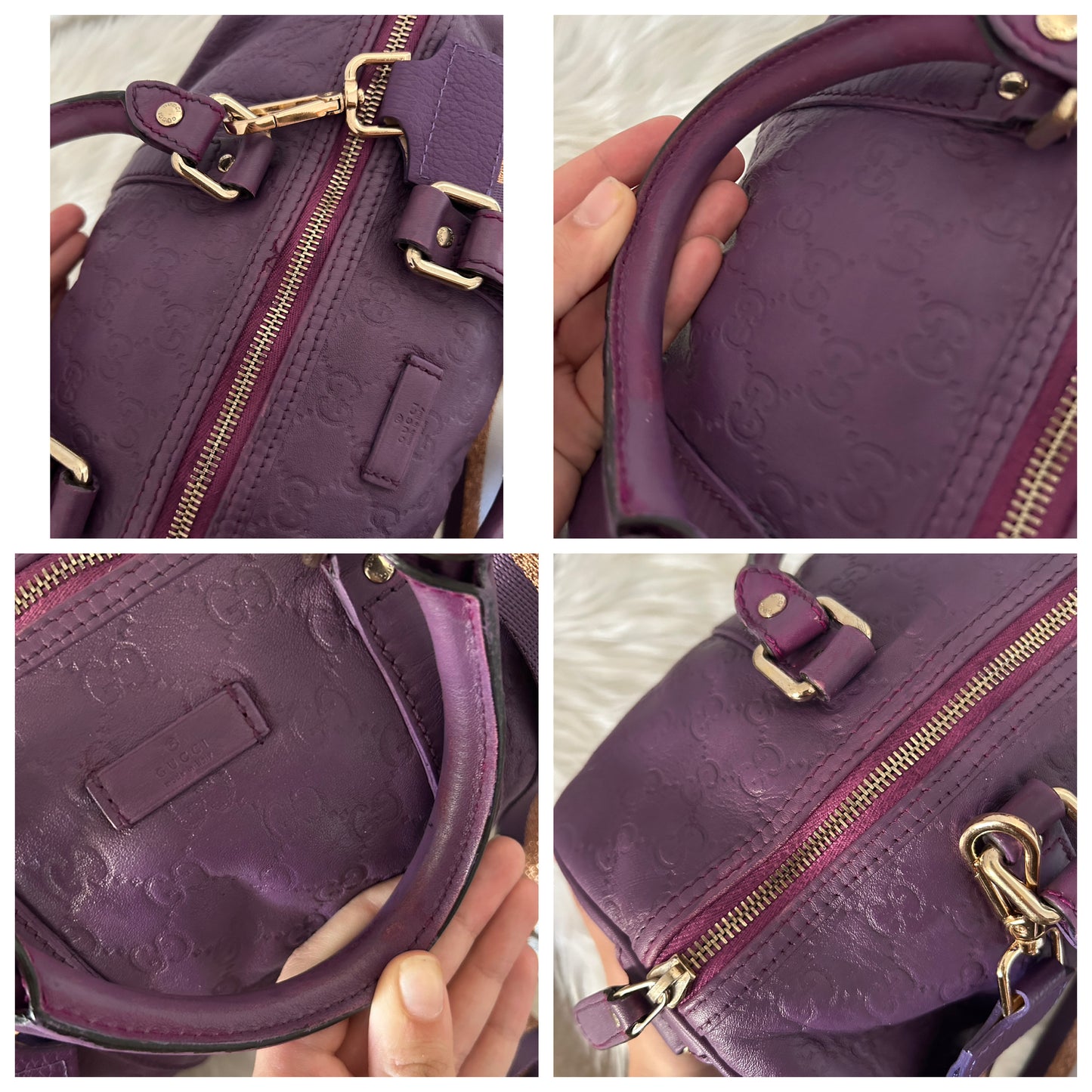 Bauletto Gucci Joy viola in pelle