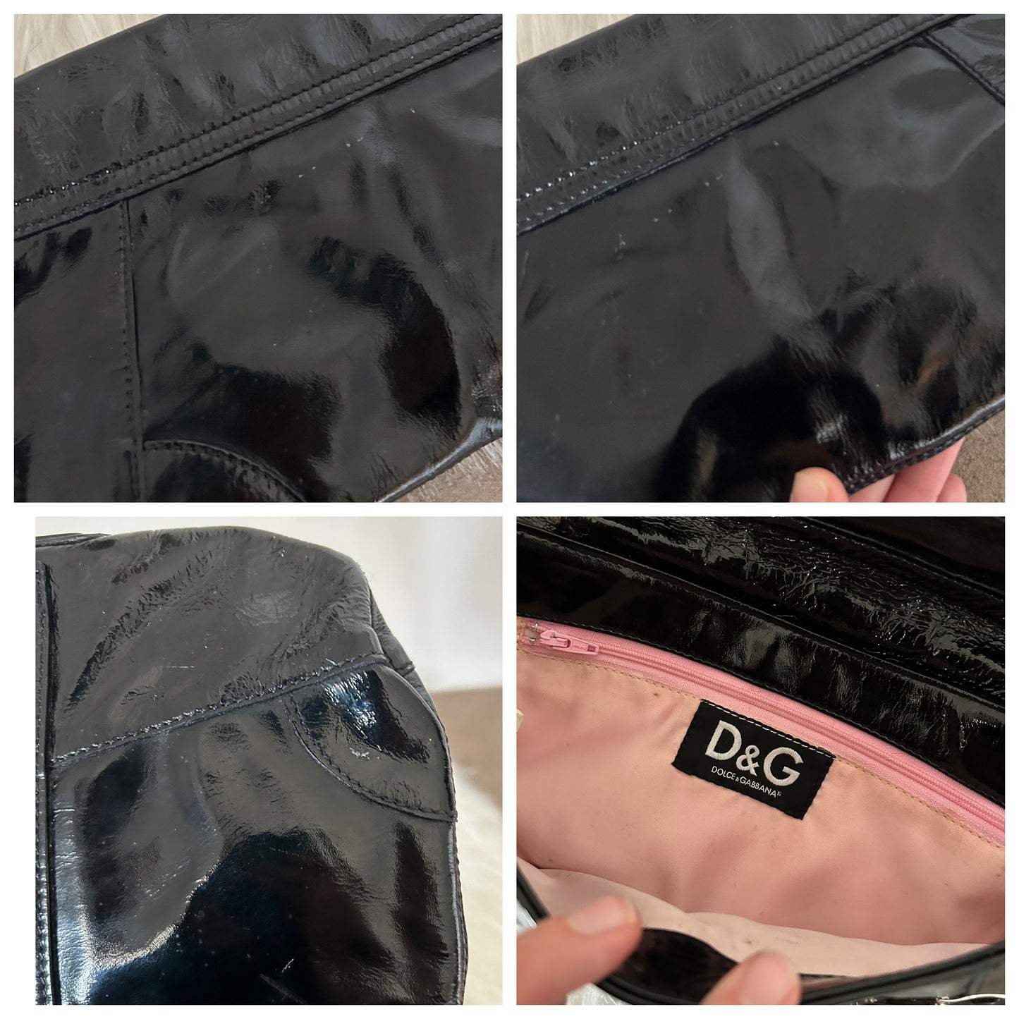 Dolce & Gabbana baguette in vernice nera vintage