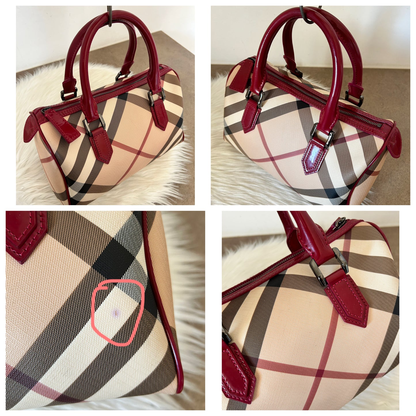 Bauletto Burberry rosso ciliegia