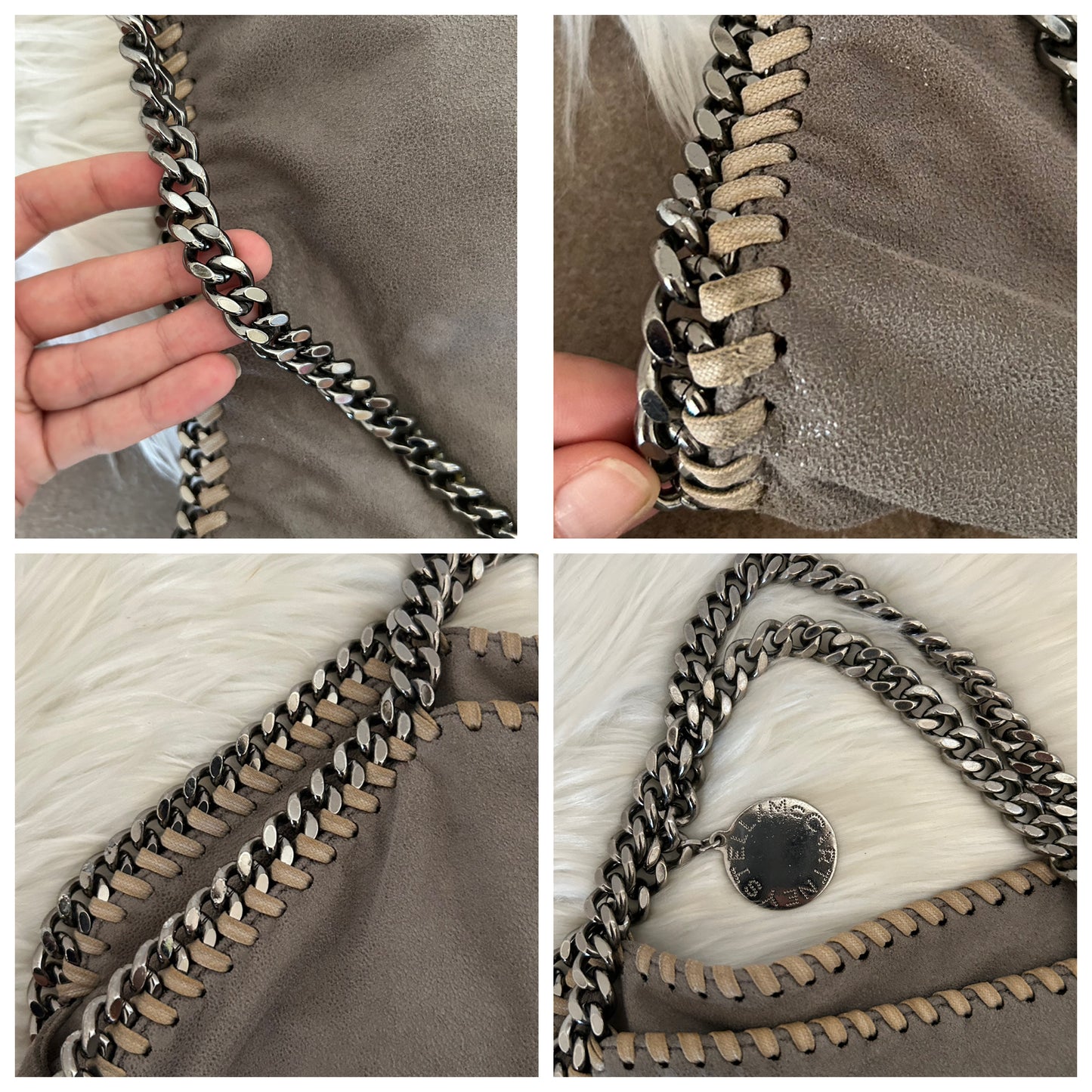 Falabella Stella McCartney grigia triple chain
