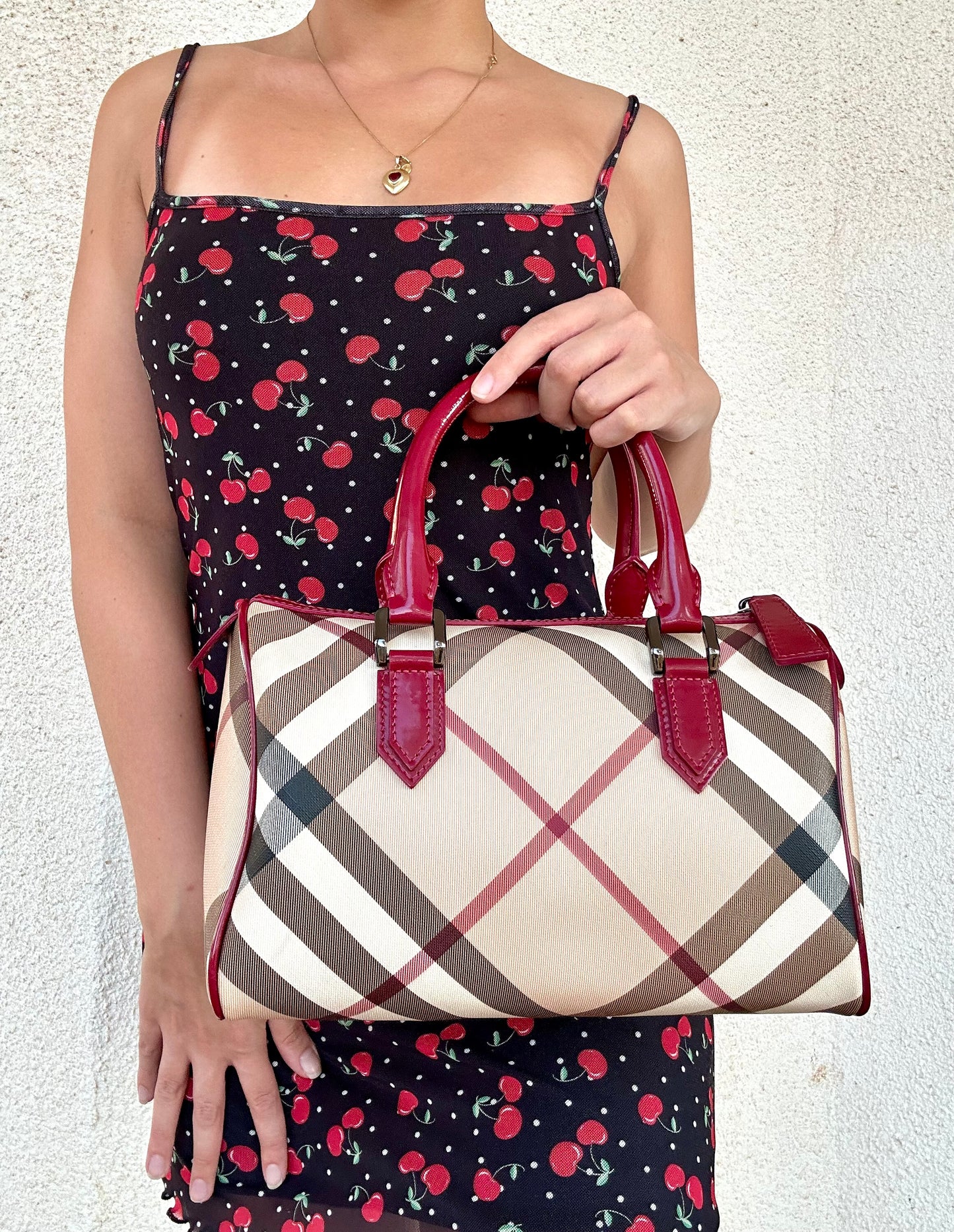Bauletto Burberry rosso ciliegia