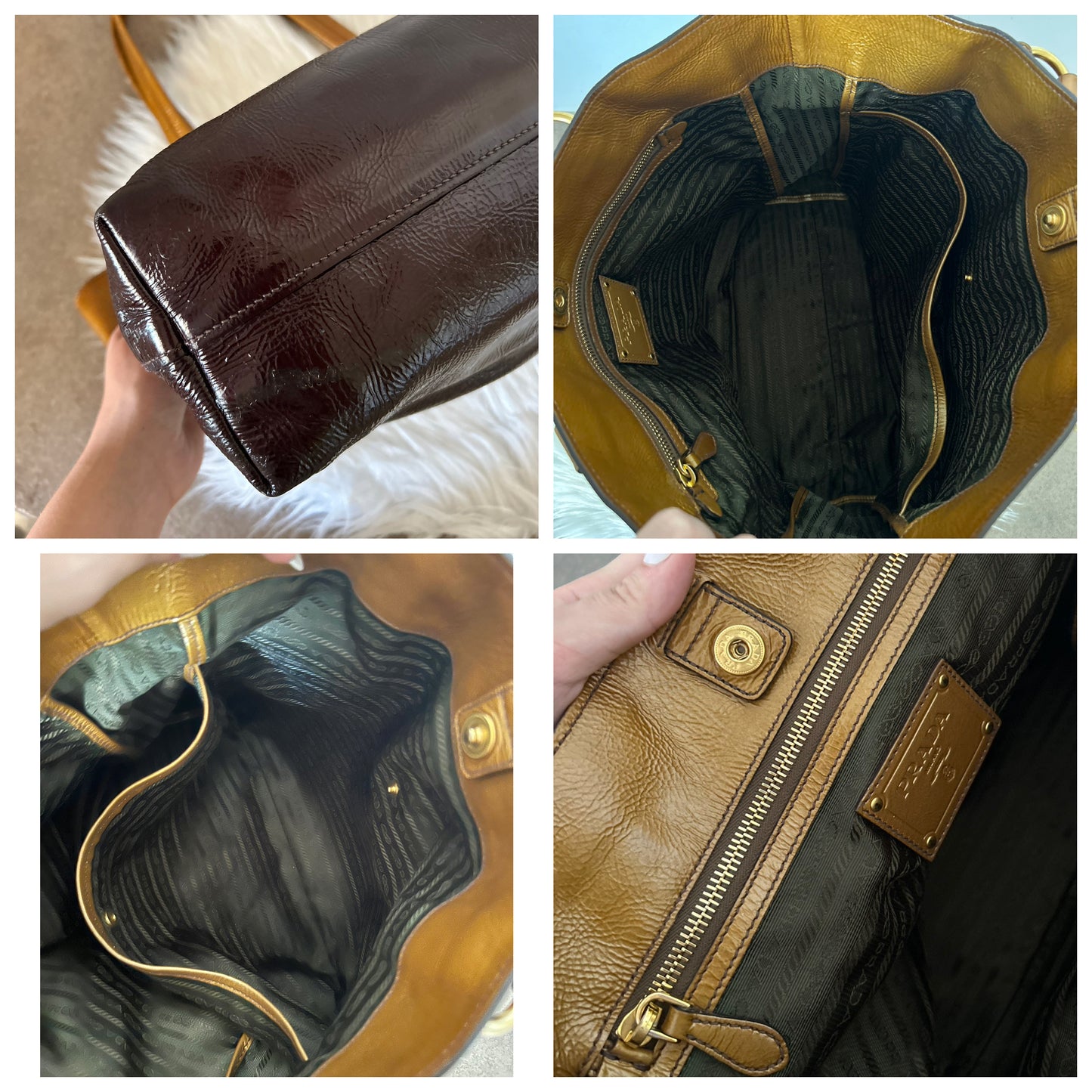 Prada tote bag in vernice