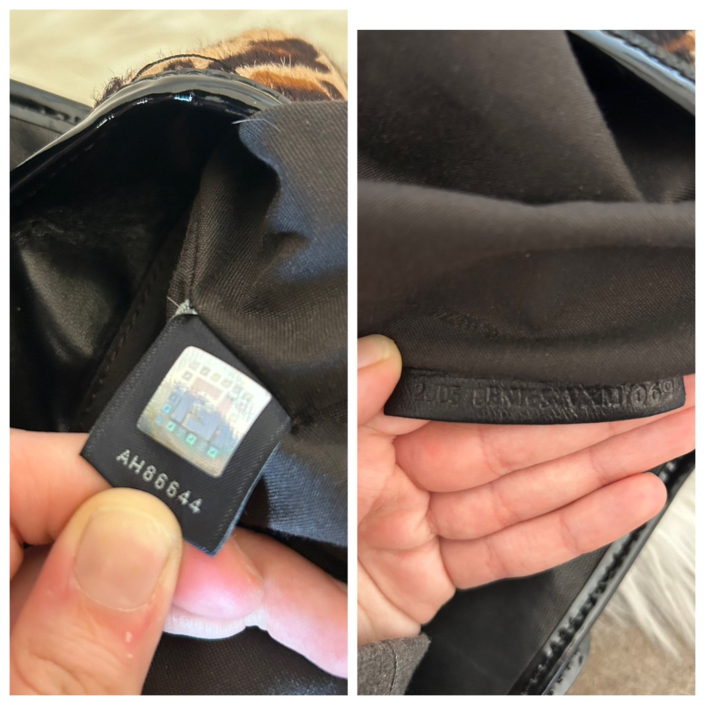 Fendi tote leopardata in cavallino e vernice