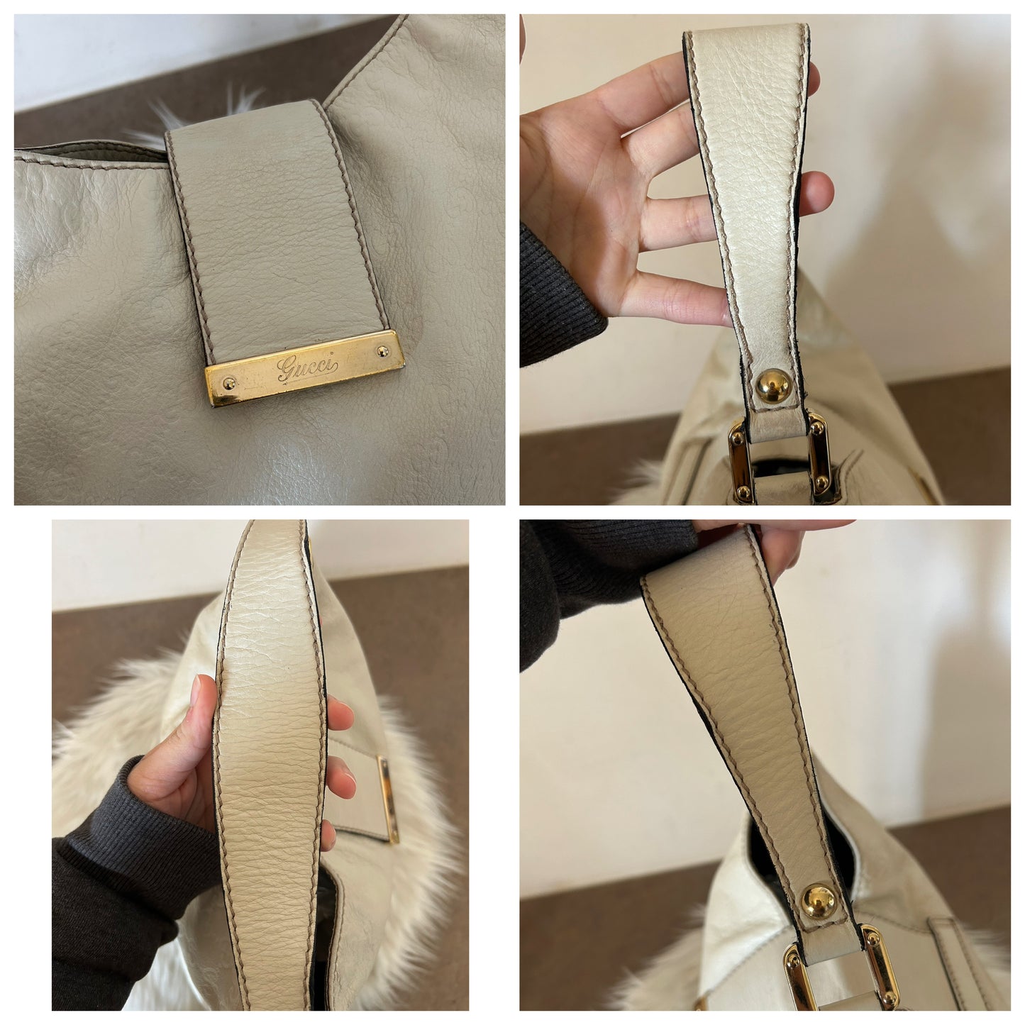 Gucci tote in pelle panna