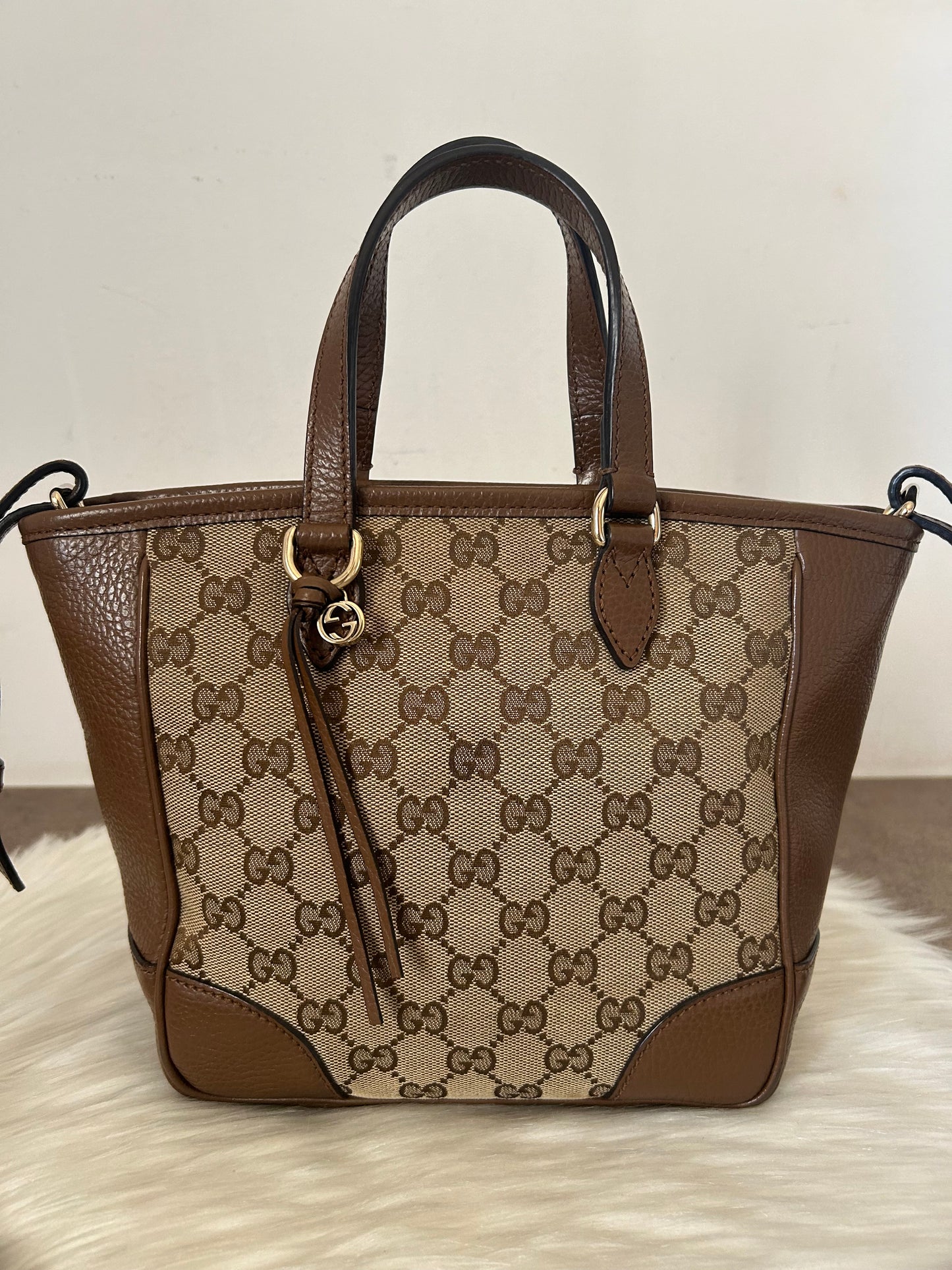 Gucci mini tote in pelle e monogram