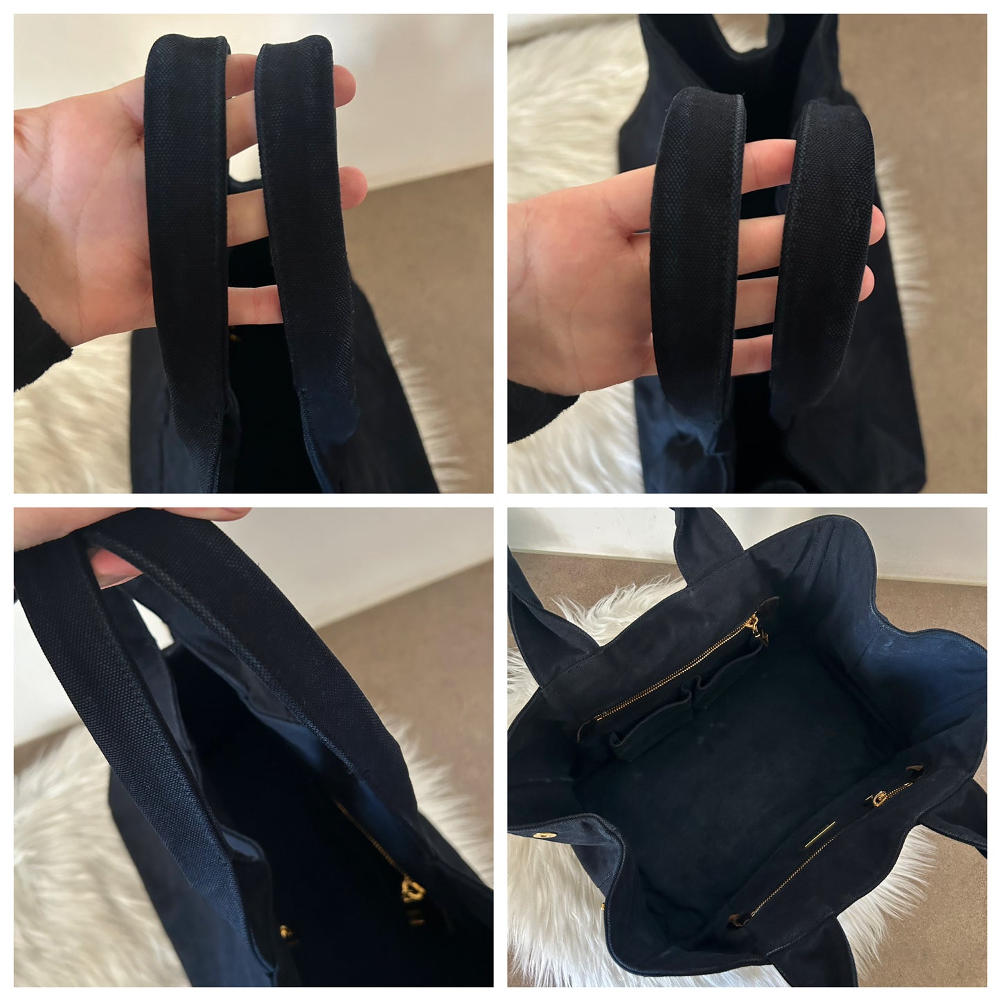 Prada tote blu in denim