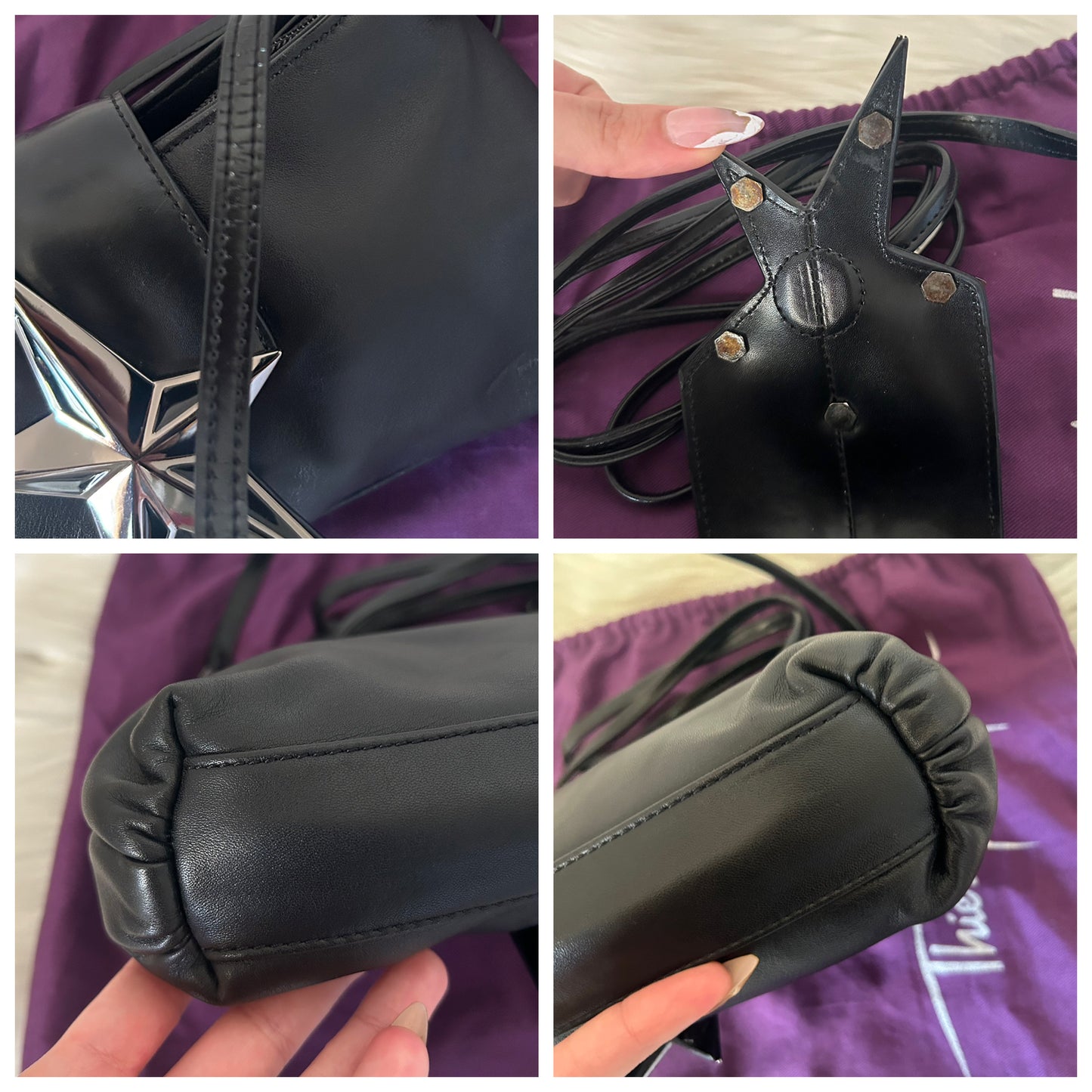 Baguette Thierry Mugler in pelle nera