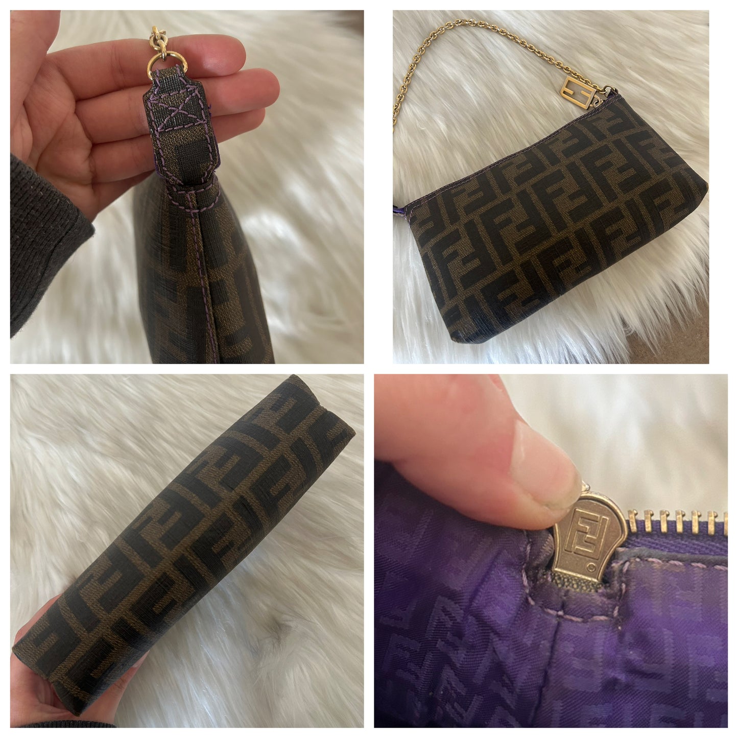 Fendi baguette zucca con catena