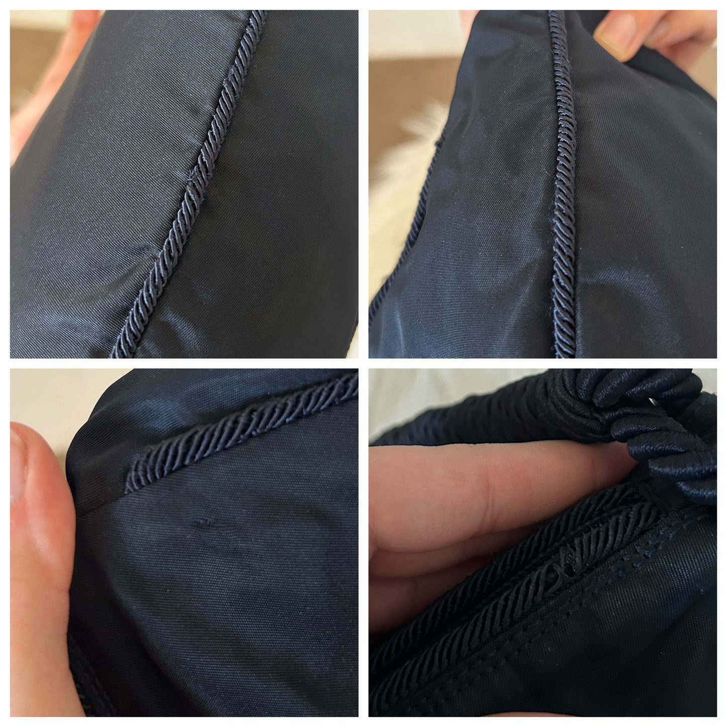 Prada con logo in perline olografiche