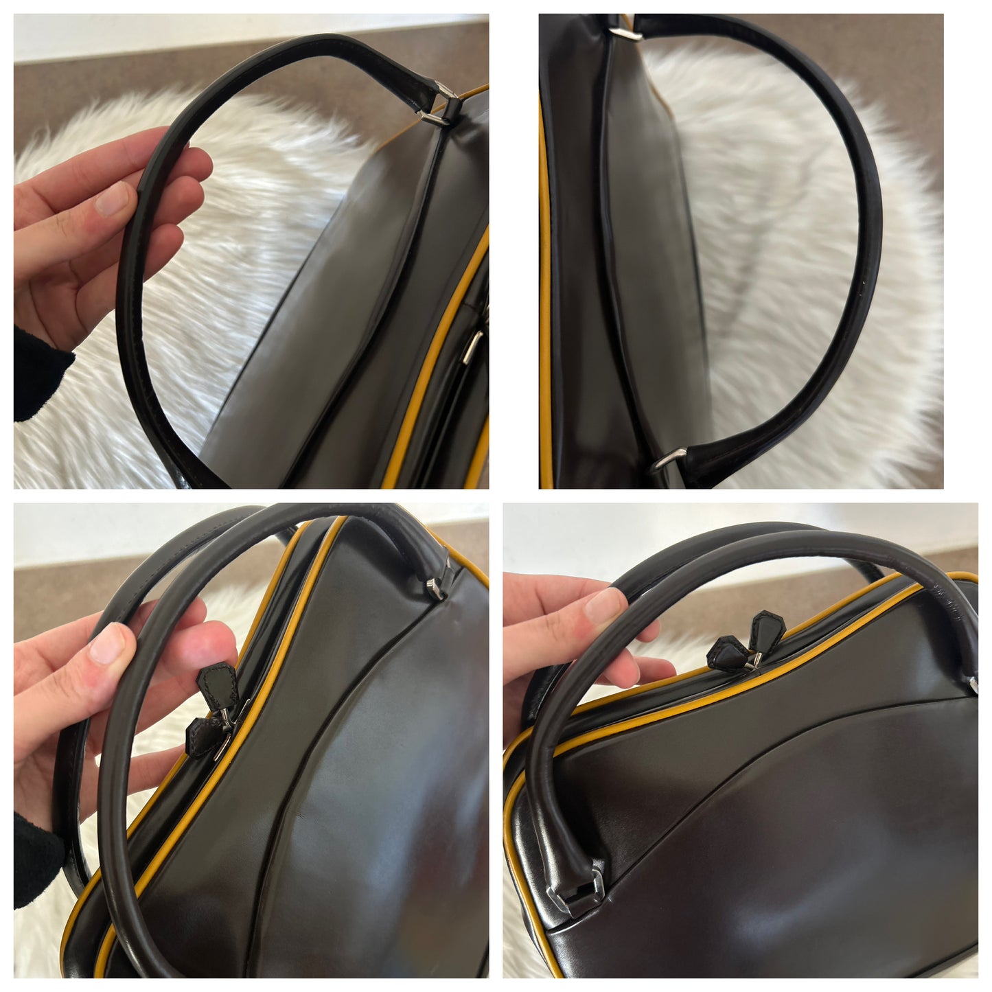 Prada Work in pelle spazzolata cioccolato