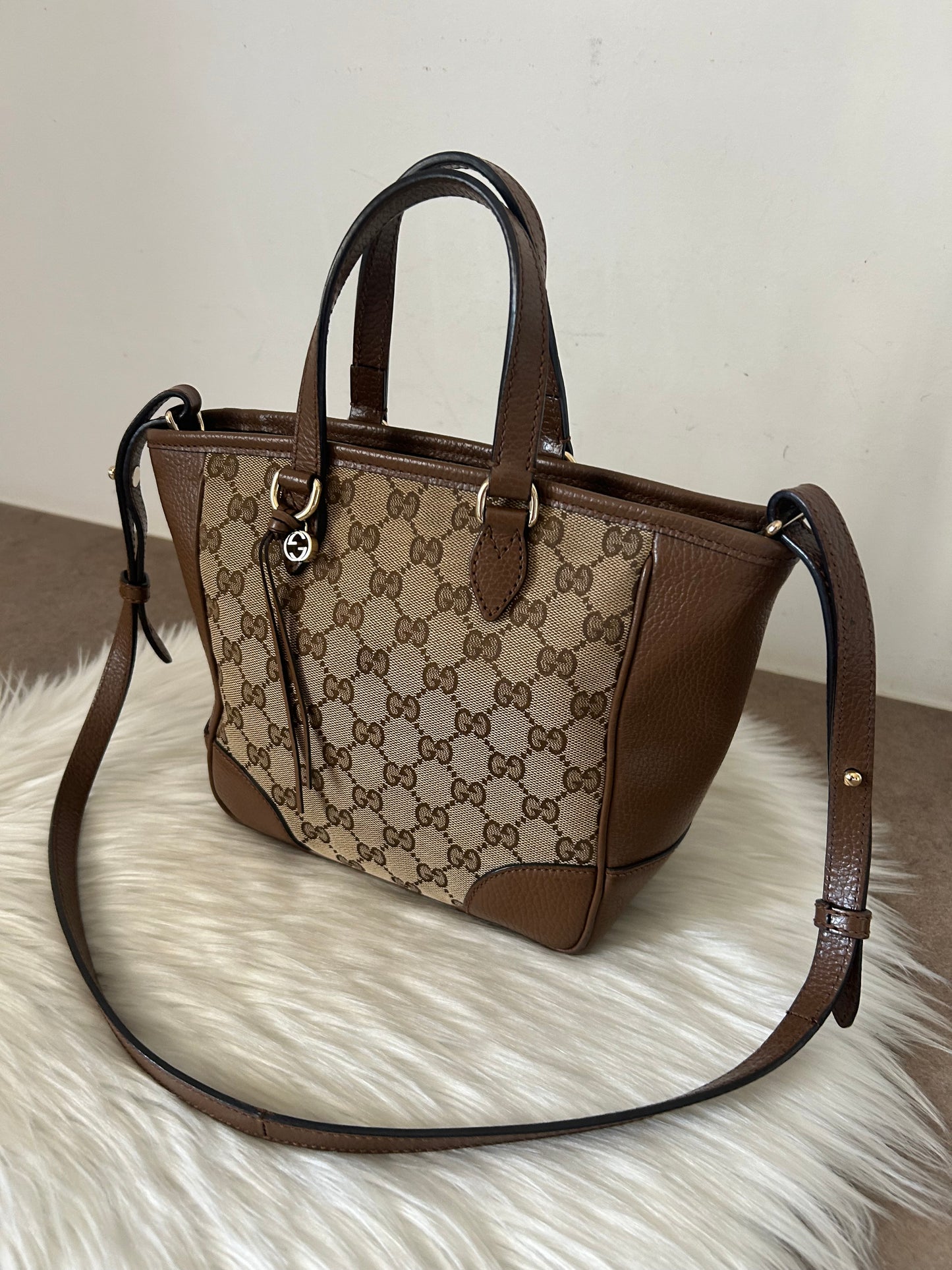 Gucci mini tote in pelle e monogram