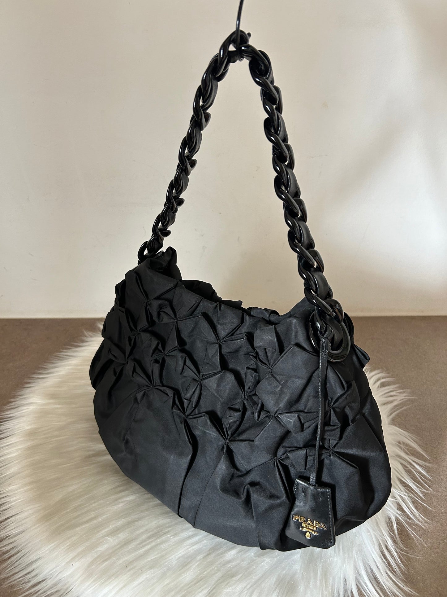 Prada origami in nylon e pelle