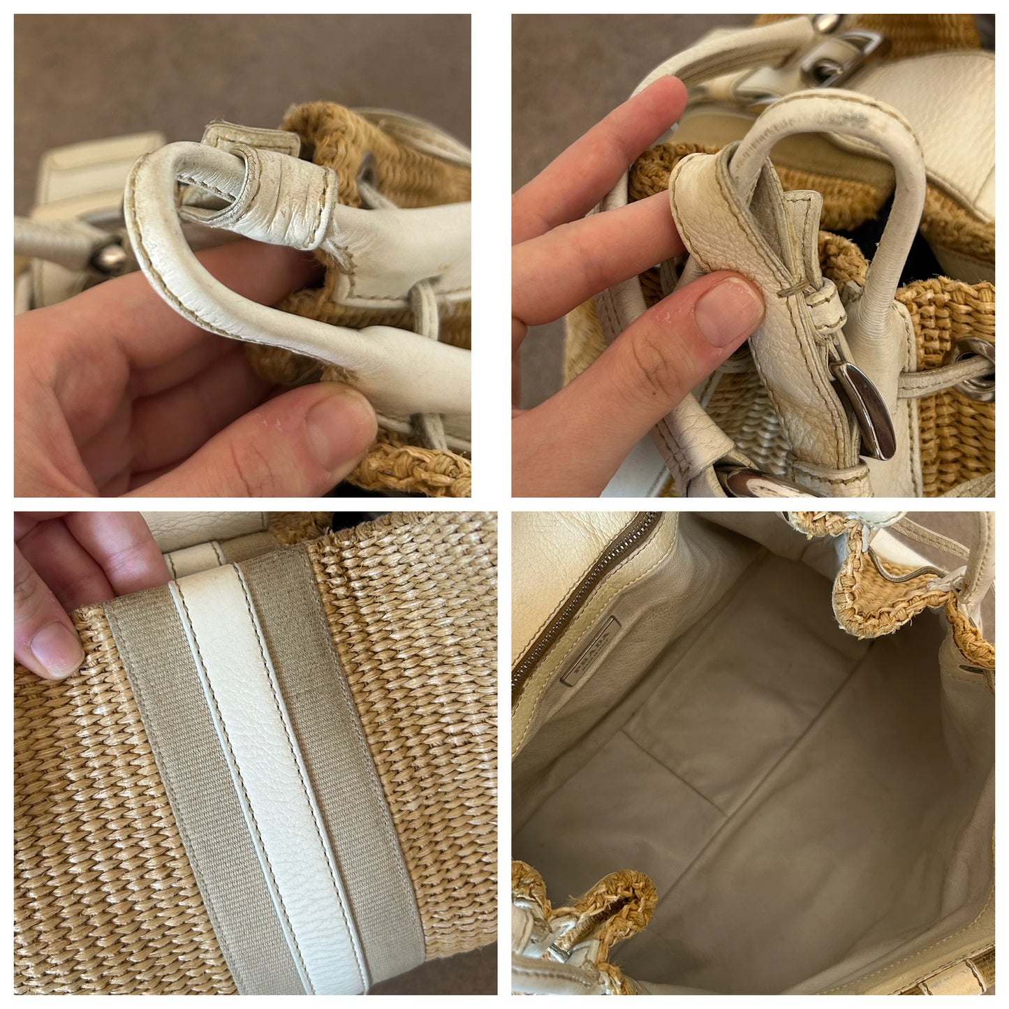 Prada Moon in rafia e pelle