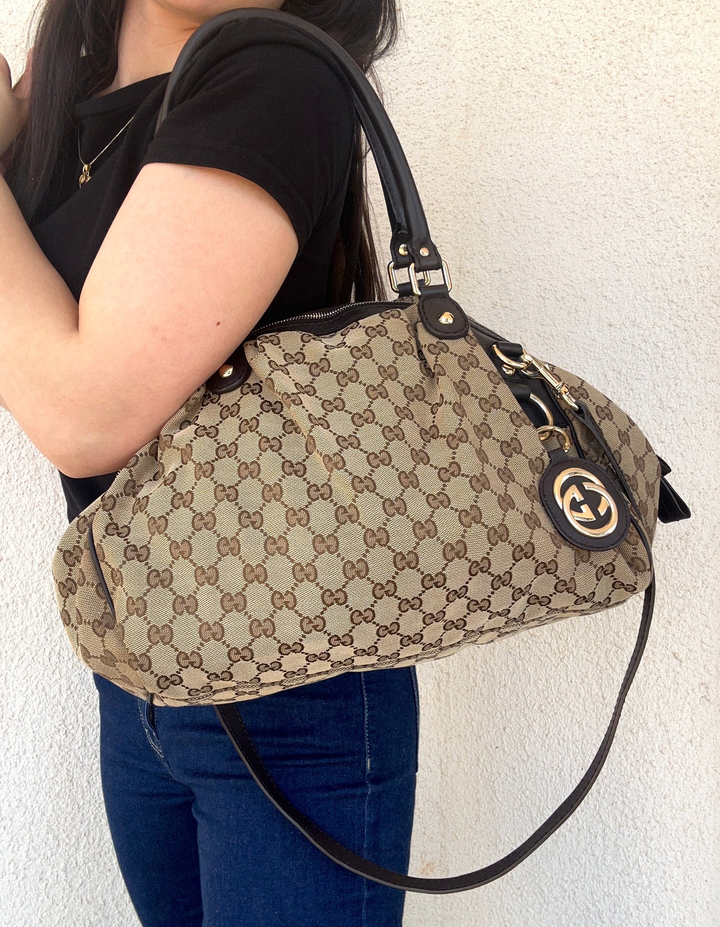 Gucci Sukey tote bag in monogram con tracolla
