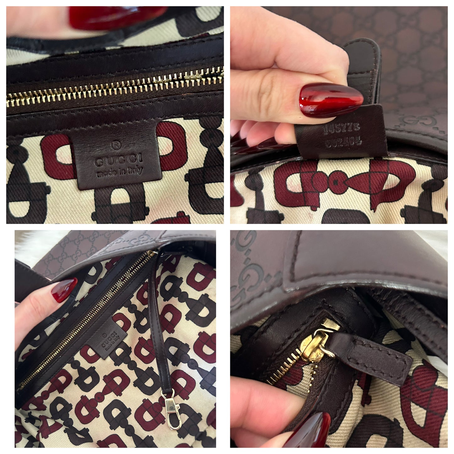 Gucci Jackie in pelle vinaccia