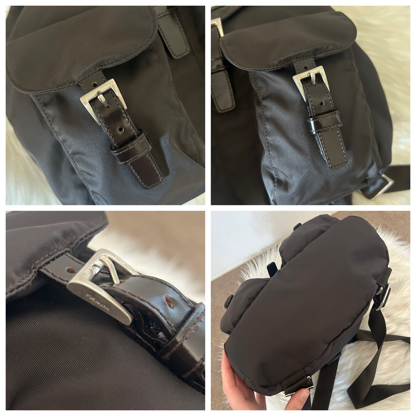 Zaino Prada in nylon testa di moro