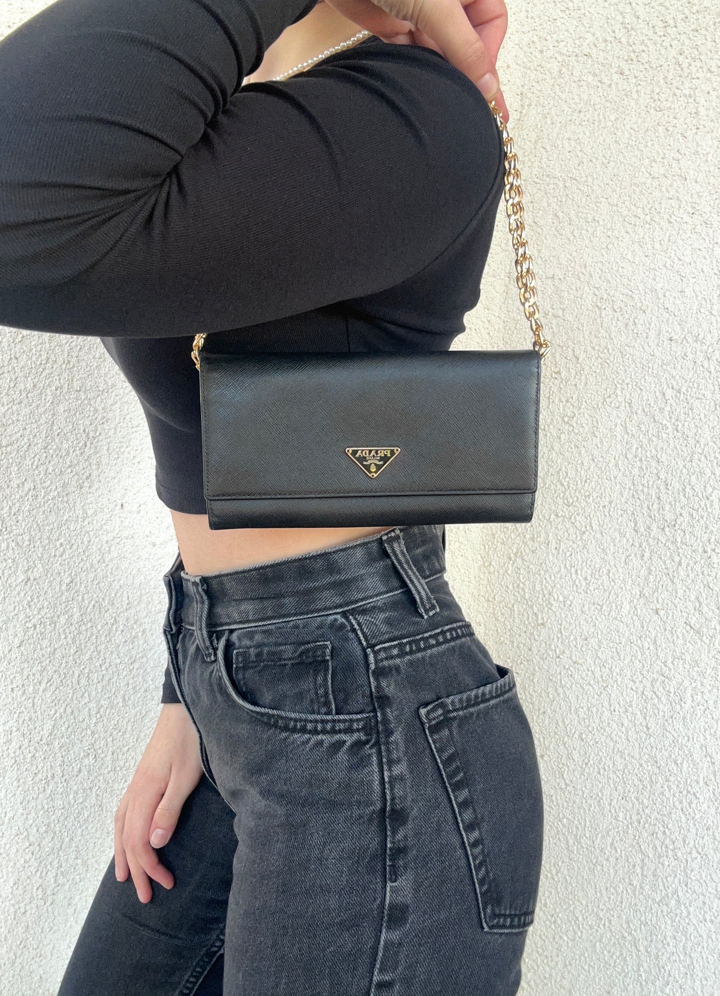 Prada Woc nero in pelle saffiano