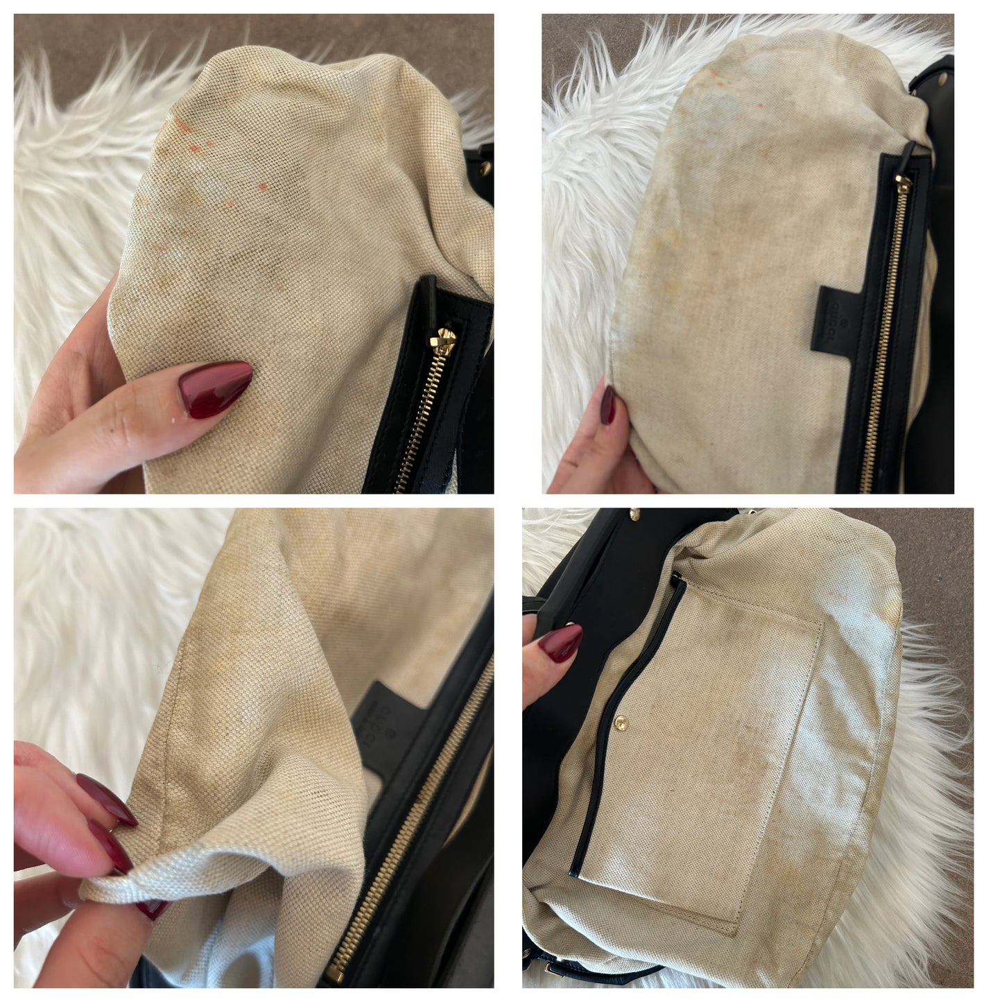 Pochette Gucci Bamboo in pelle nera
