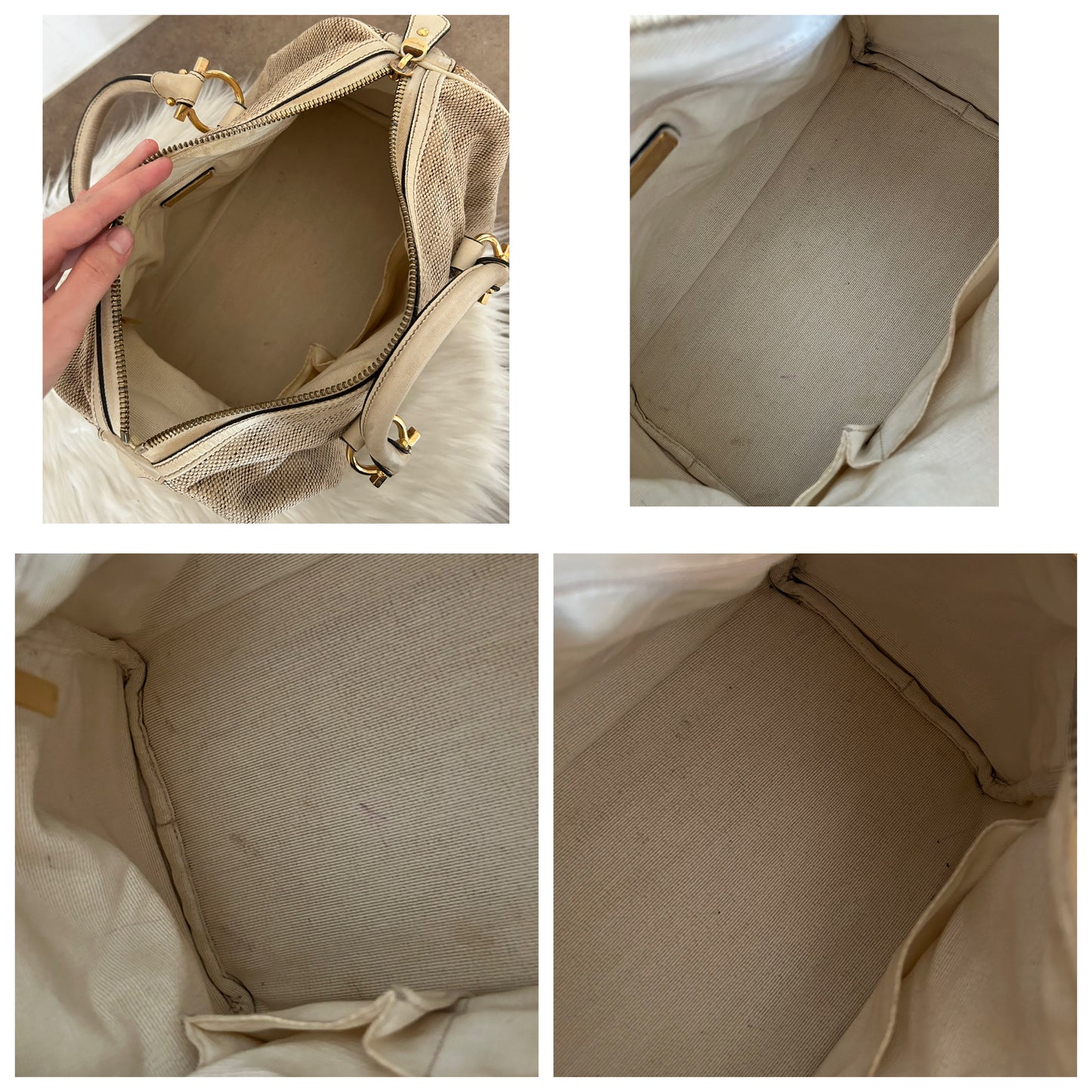 Salvatore Ferragamo bauletto in tela di