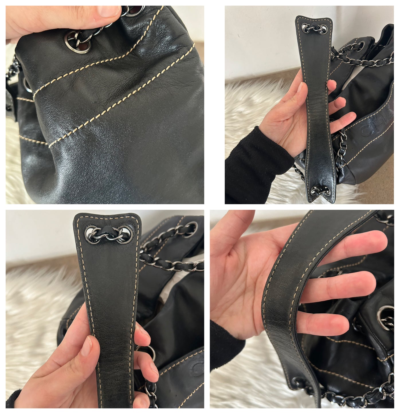 Chanel bucket in calfskin nera