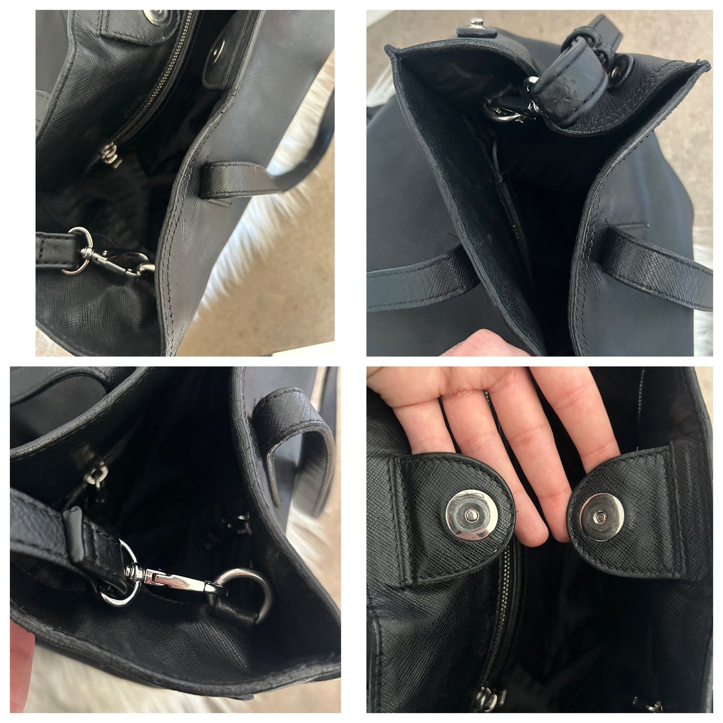 Prada tote bag in pelle saffiano nera