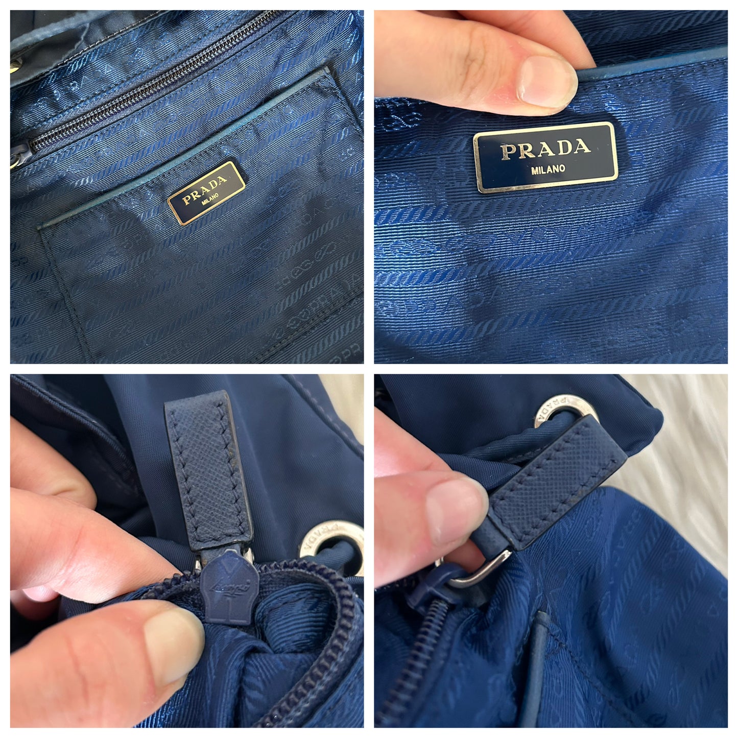 Zaino Prada blu in nylon