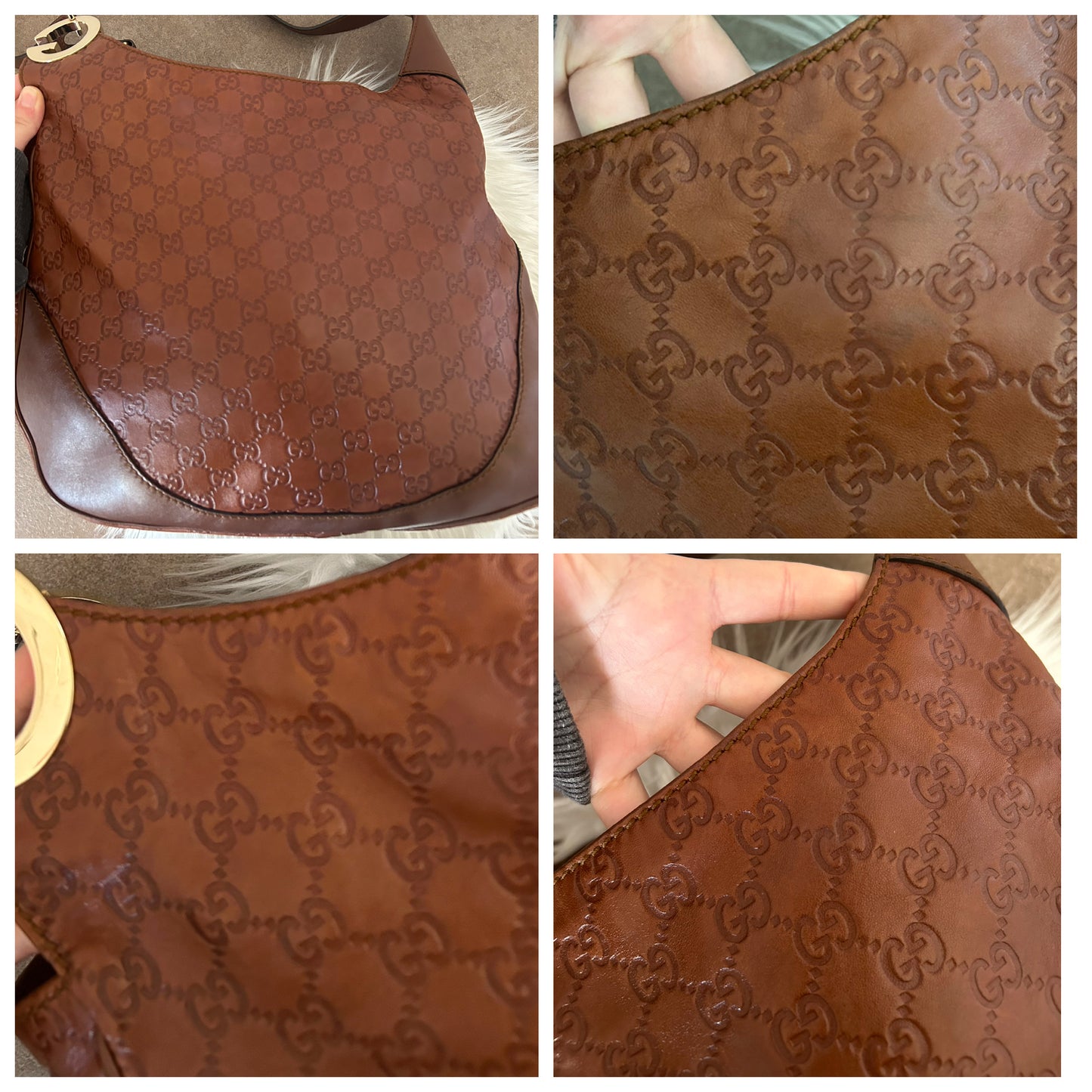 Gucci tote in pelle marrone