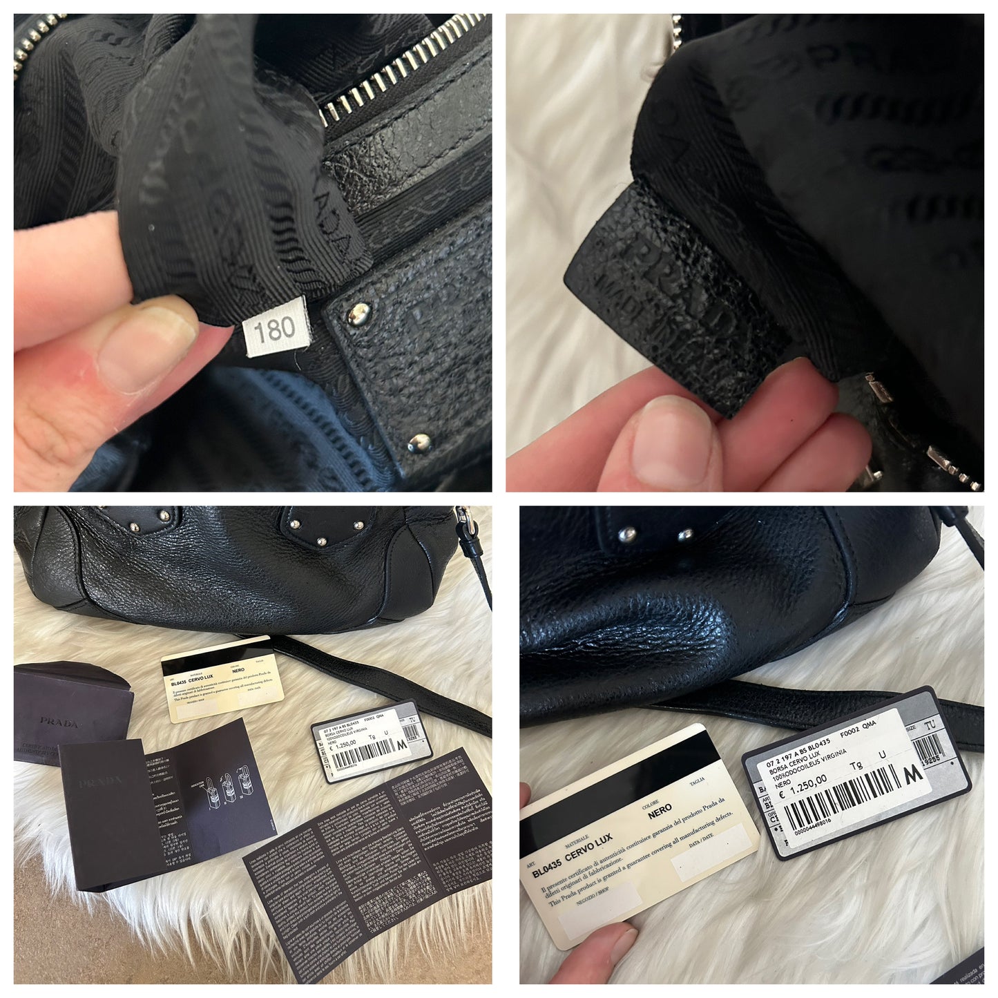 Prada tote in pelle nera con tracolla
