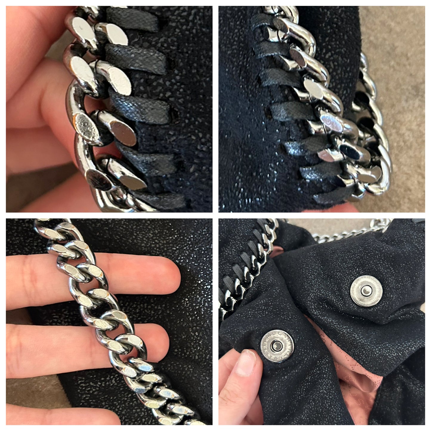 Falabella Stella McCartney nera a tre catene