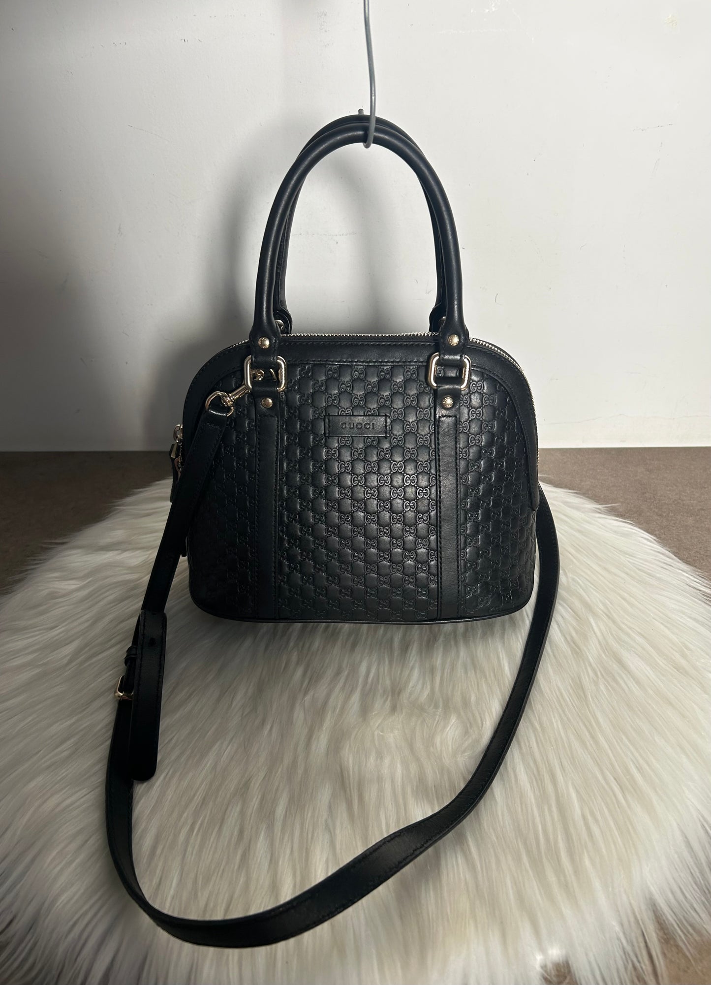 Gucci Dôme mini tote Guccissima in pelle nera