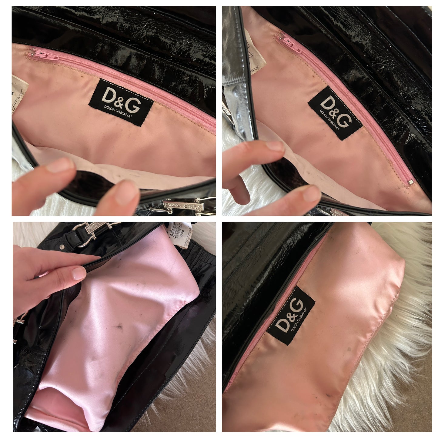 Dolce & Gabbana baguette in vernice nera vintage