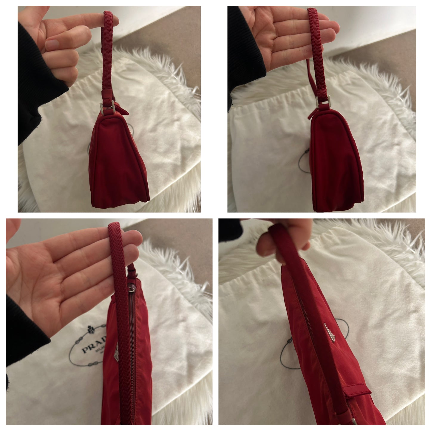 Prada baguette bordeaux in nylon