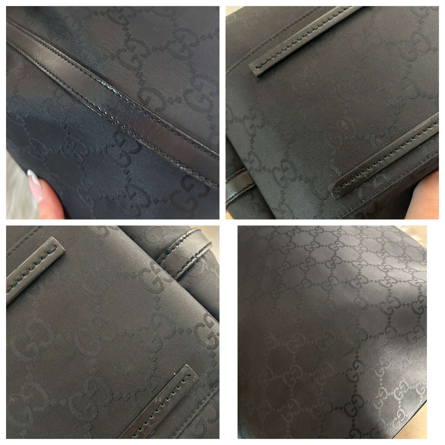 Gucci tote bag nera in monogram