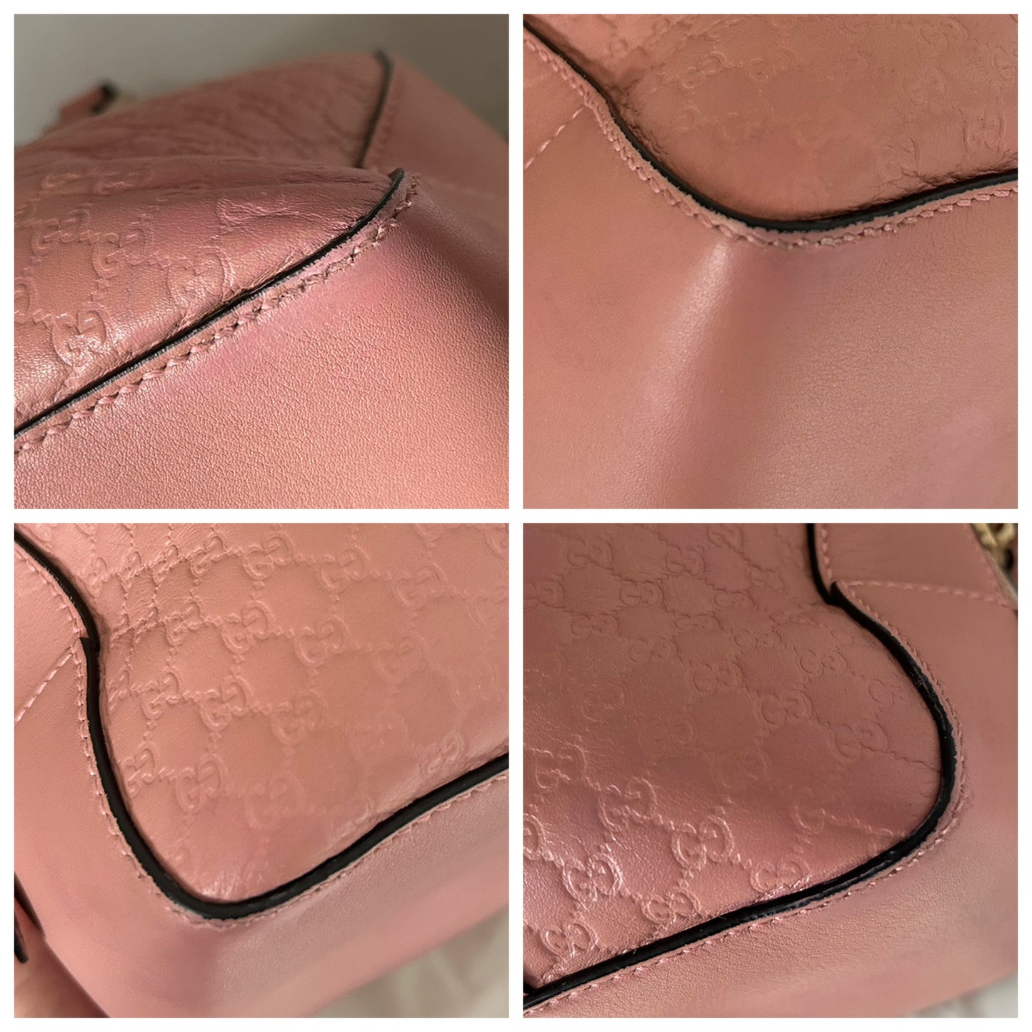 Gucci bauletto Guccissima rosa in pelle