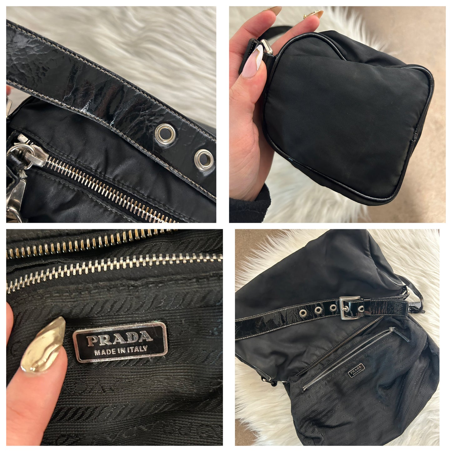 Prada baguette nera in nylon