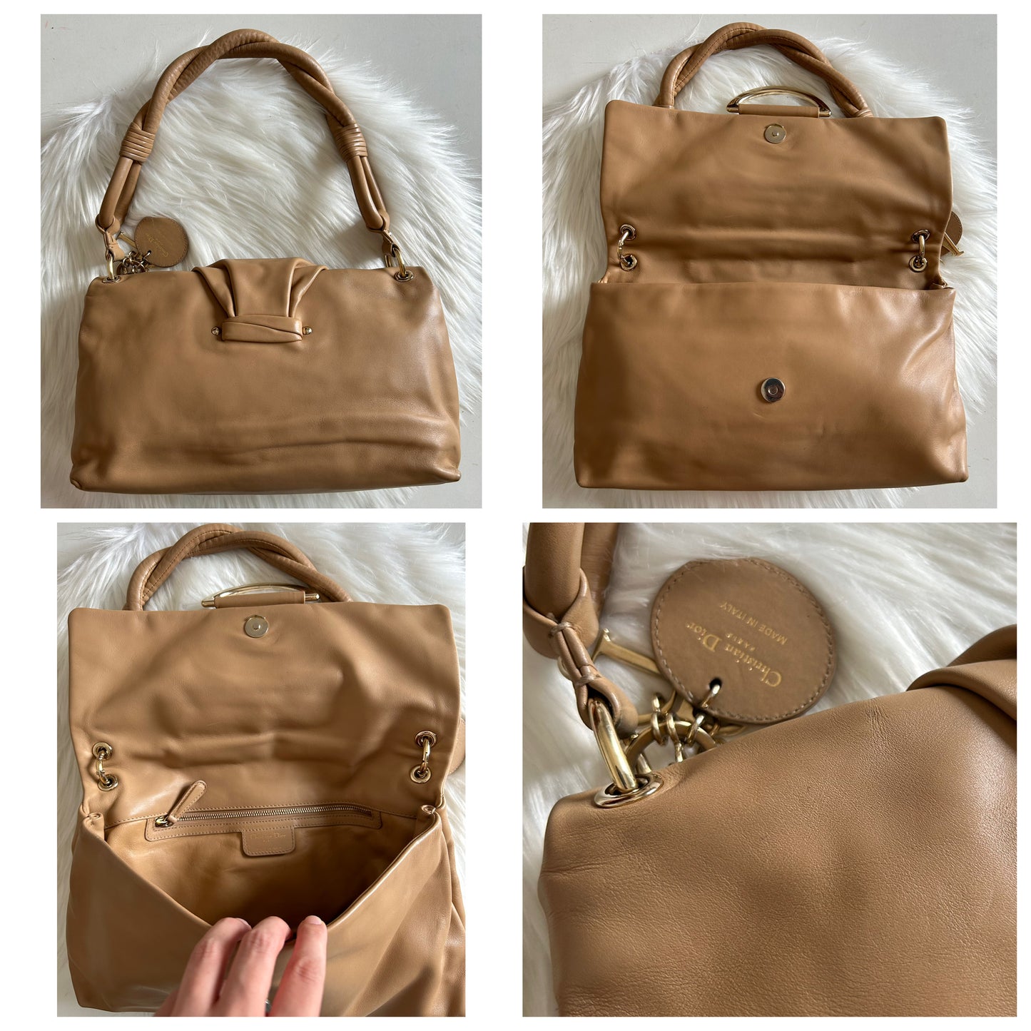 Dior Malice tote bag in pelle beige