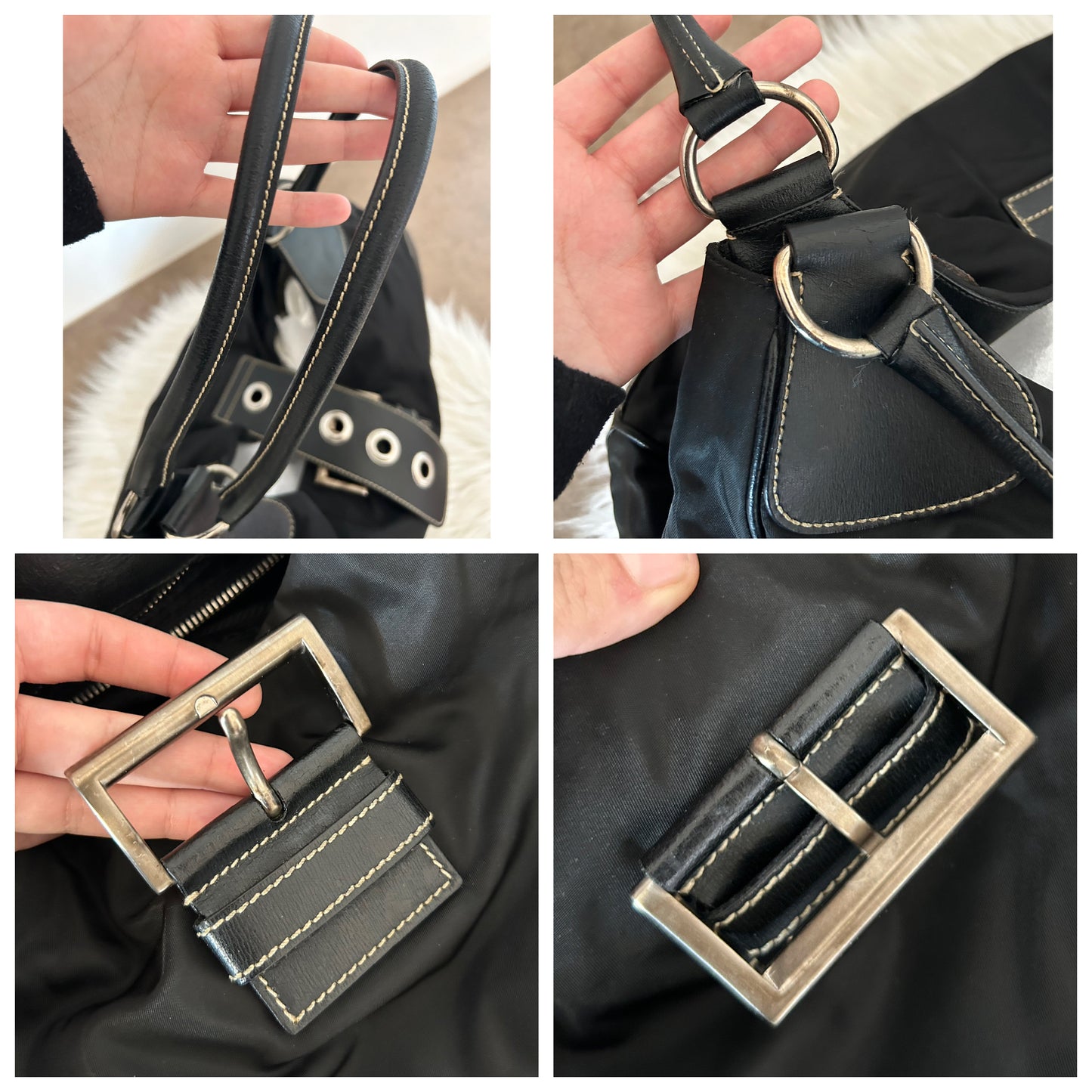 Prada Moon in nylon e pelle nera