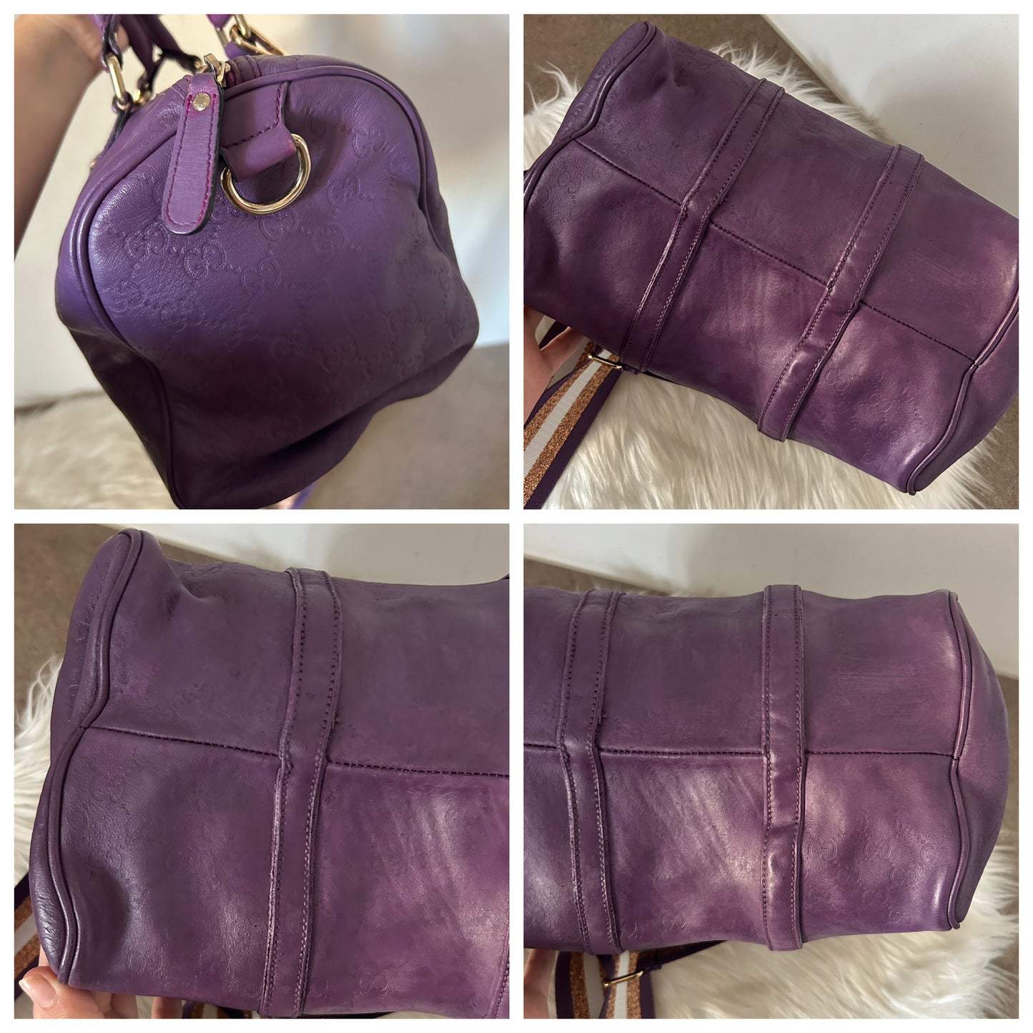 Bauletto Gucci Joy viola in pelle