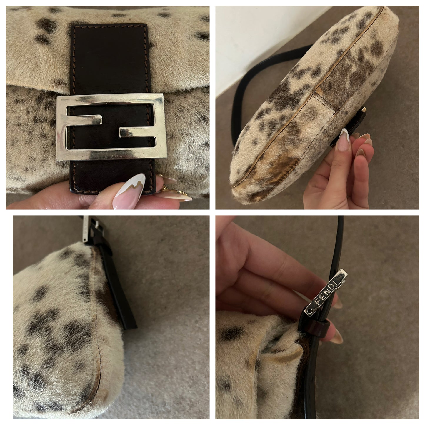 Fendi baguette in cavallino maculata vintage