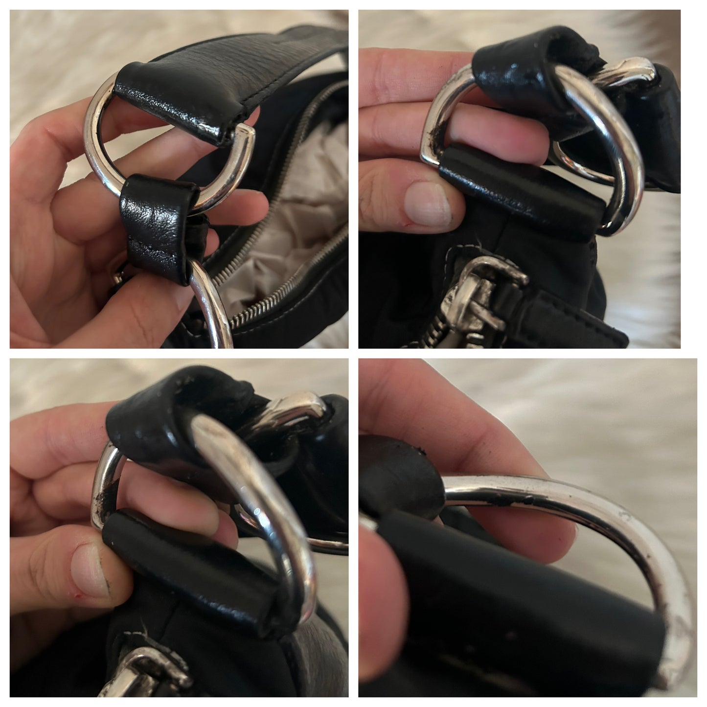 Prada Baguette in nylon e pelle nera