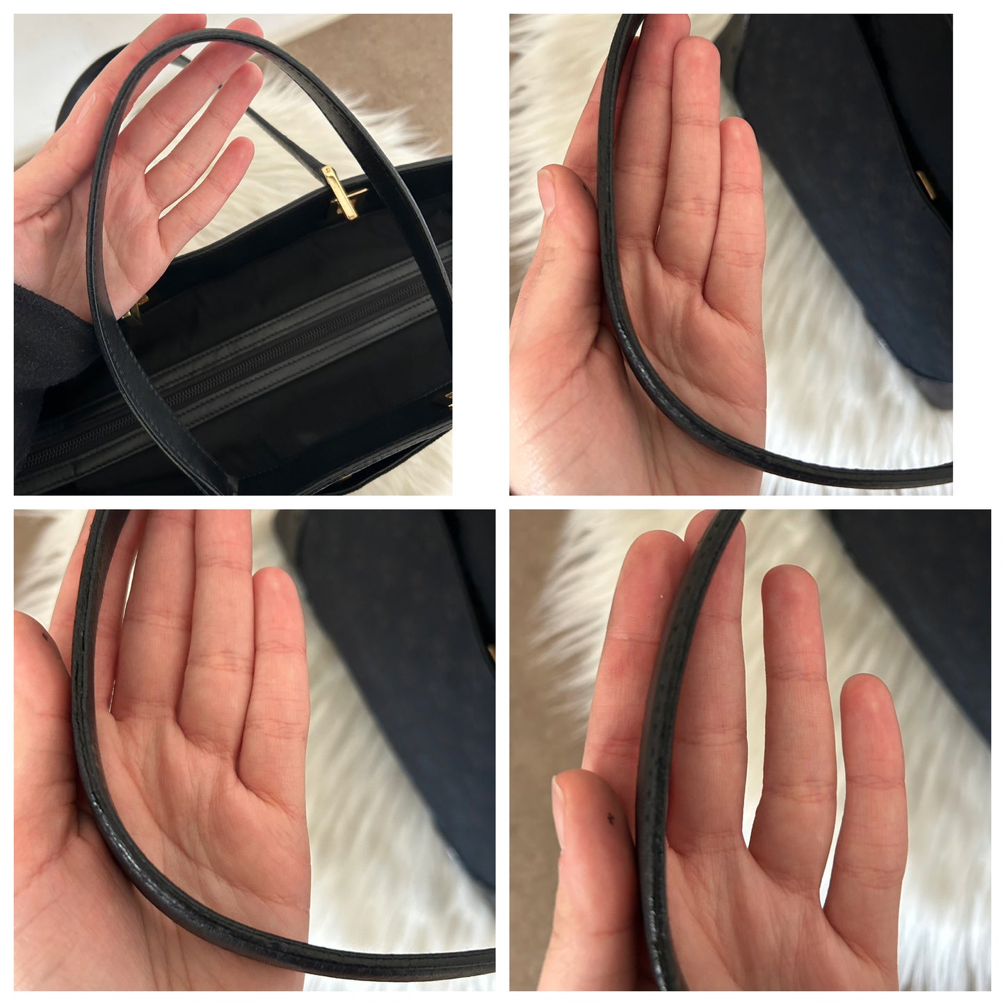 Gucci tote bag in pelle nera e monogram