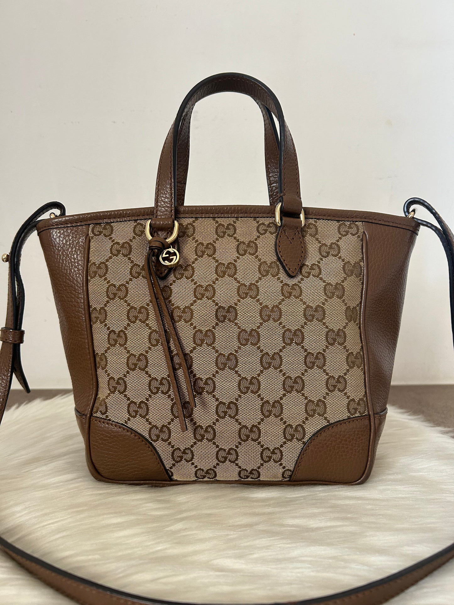 Gucci mini tote in pelle e monogram
