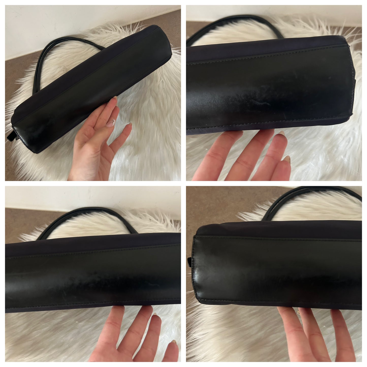 Prada baguette viola scuro in nylon