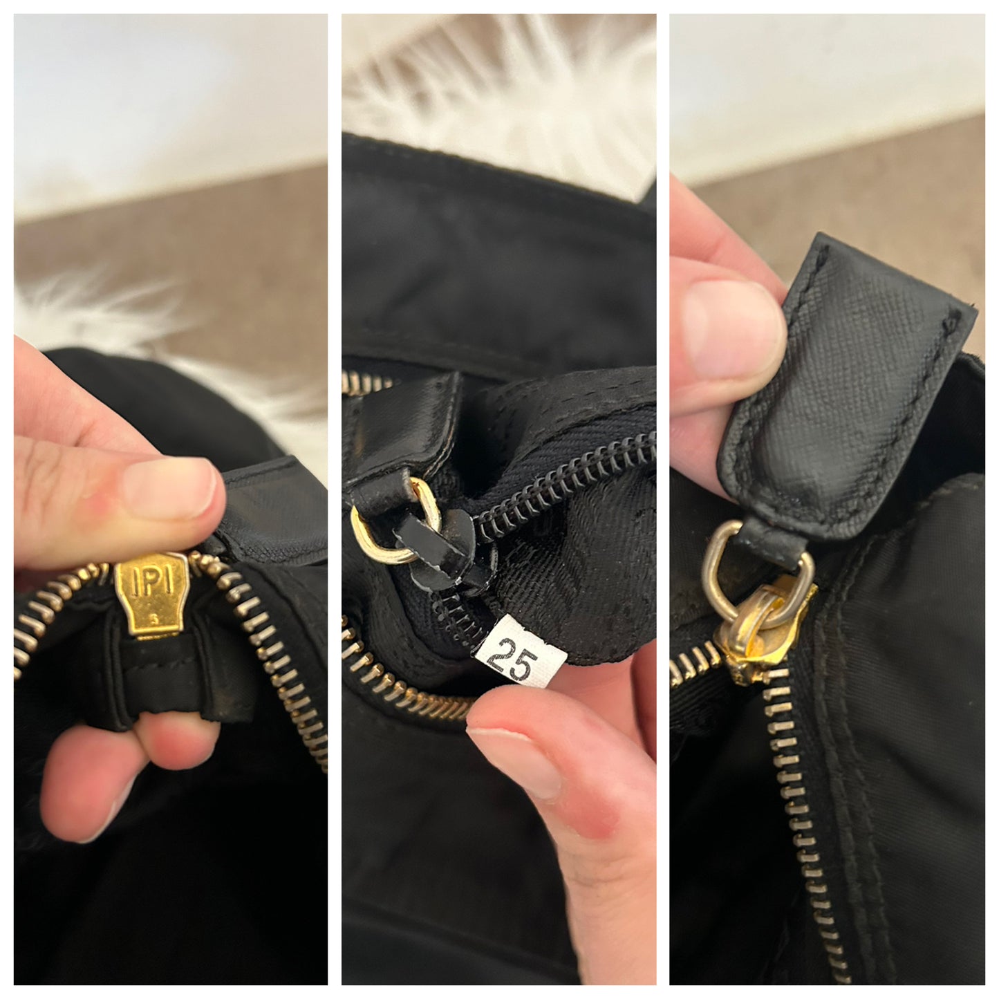 Prada tote in nylon e pelle nera