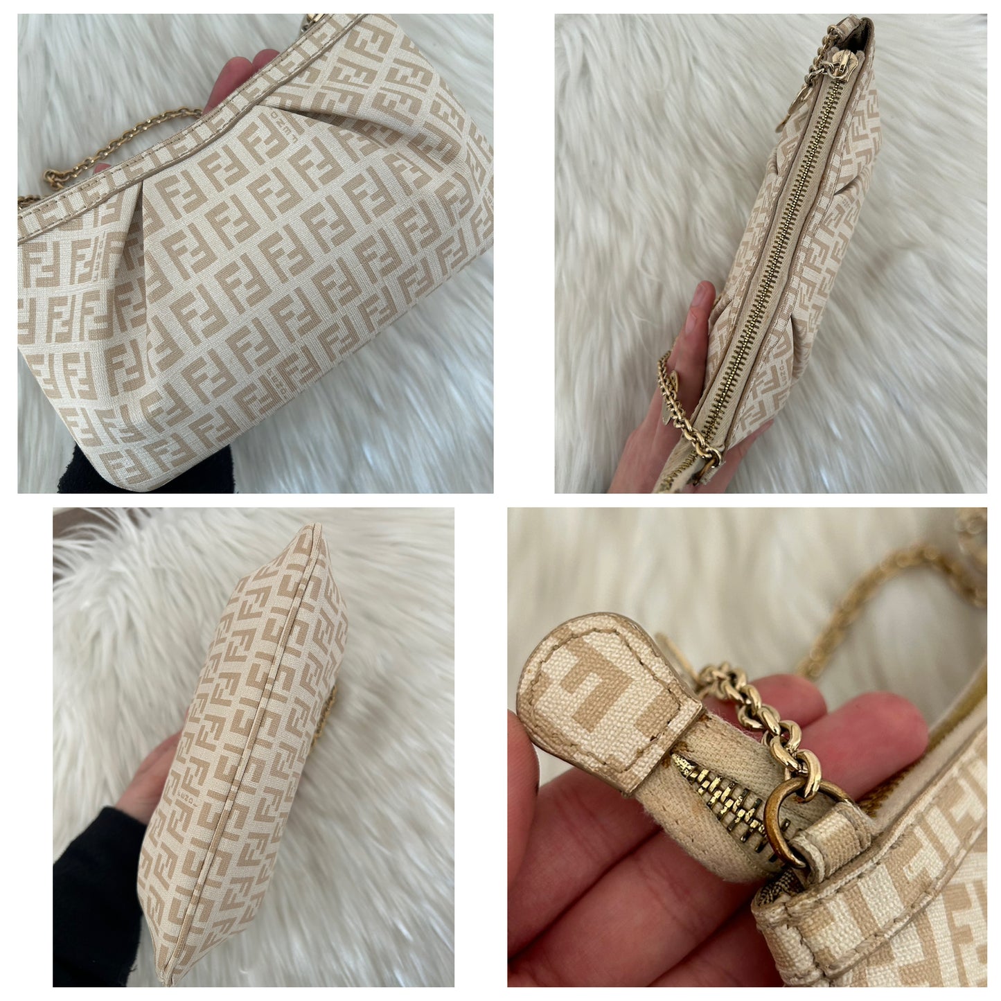 Fendi baguette in monogram zucchino con charms