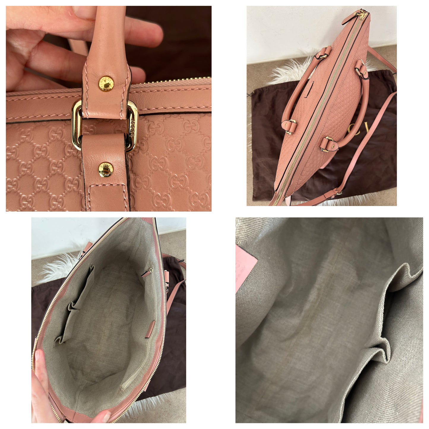 Gucci tote bag Guccissima rosa