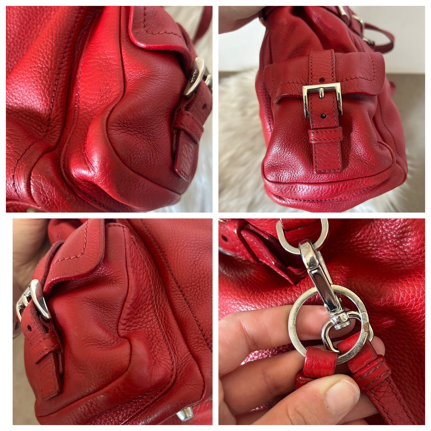 Prada tote Cargo in pelle rossa