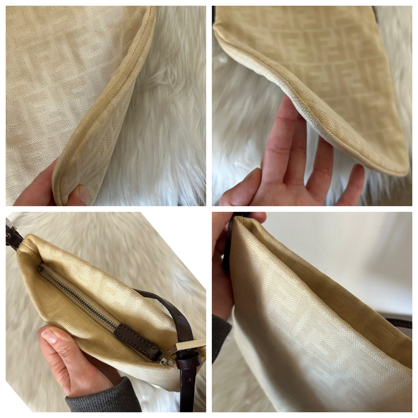 Fendi baguette zucca panna